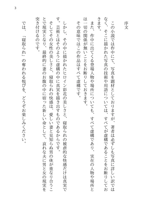 彩花の寝取られ写真教室 -愛しい妻の姿を撮影したくて写真教室に通うことにしたダメ夫が受講生全員に妻を寝取られて、妻と他人のセックスの撮影係にさせられるまで 3ページ