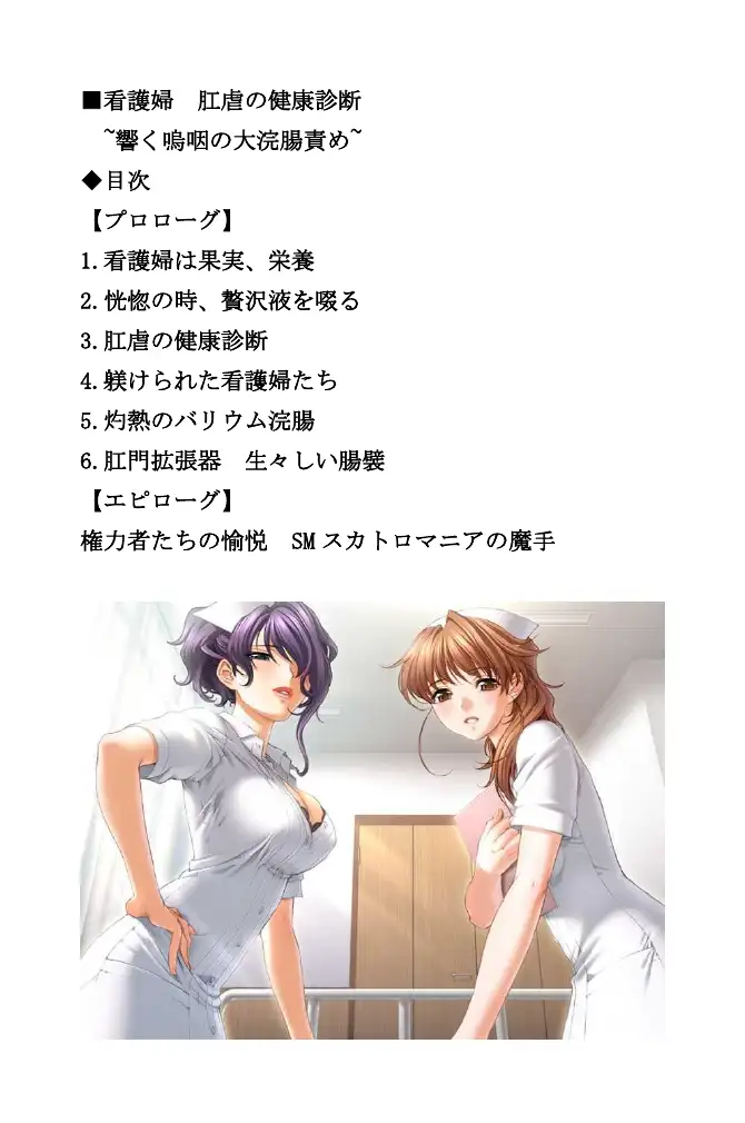 看護婦 肛虐の健康診断 〜響く嗚咽の大浣腸責め〜 1ページ