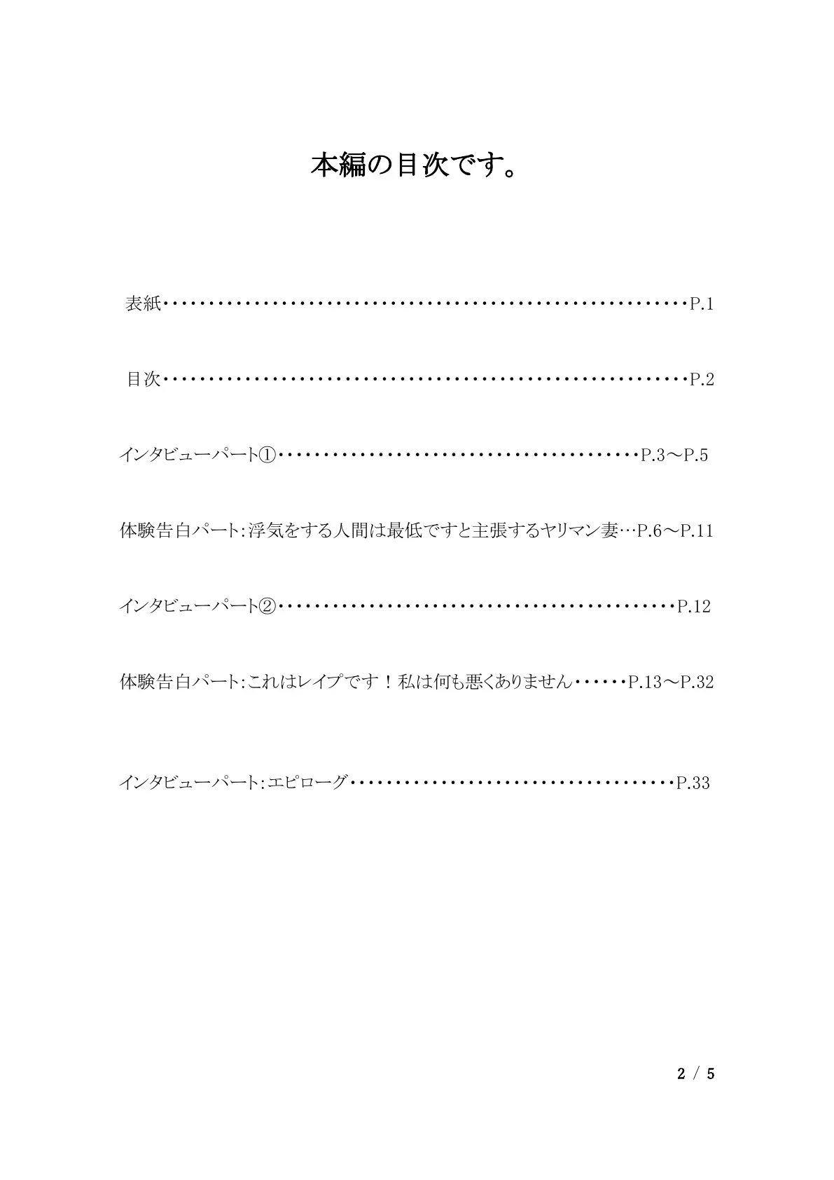 『ノンフィクション』性体験インタビューレポート Vol6.NTRされるのが大好きなヤリマン人妻 2ページ