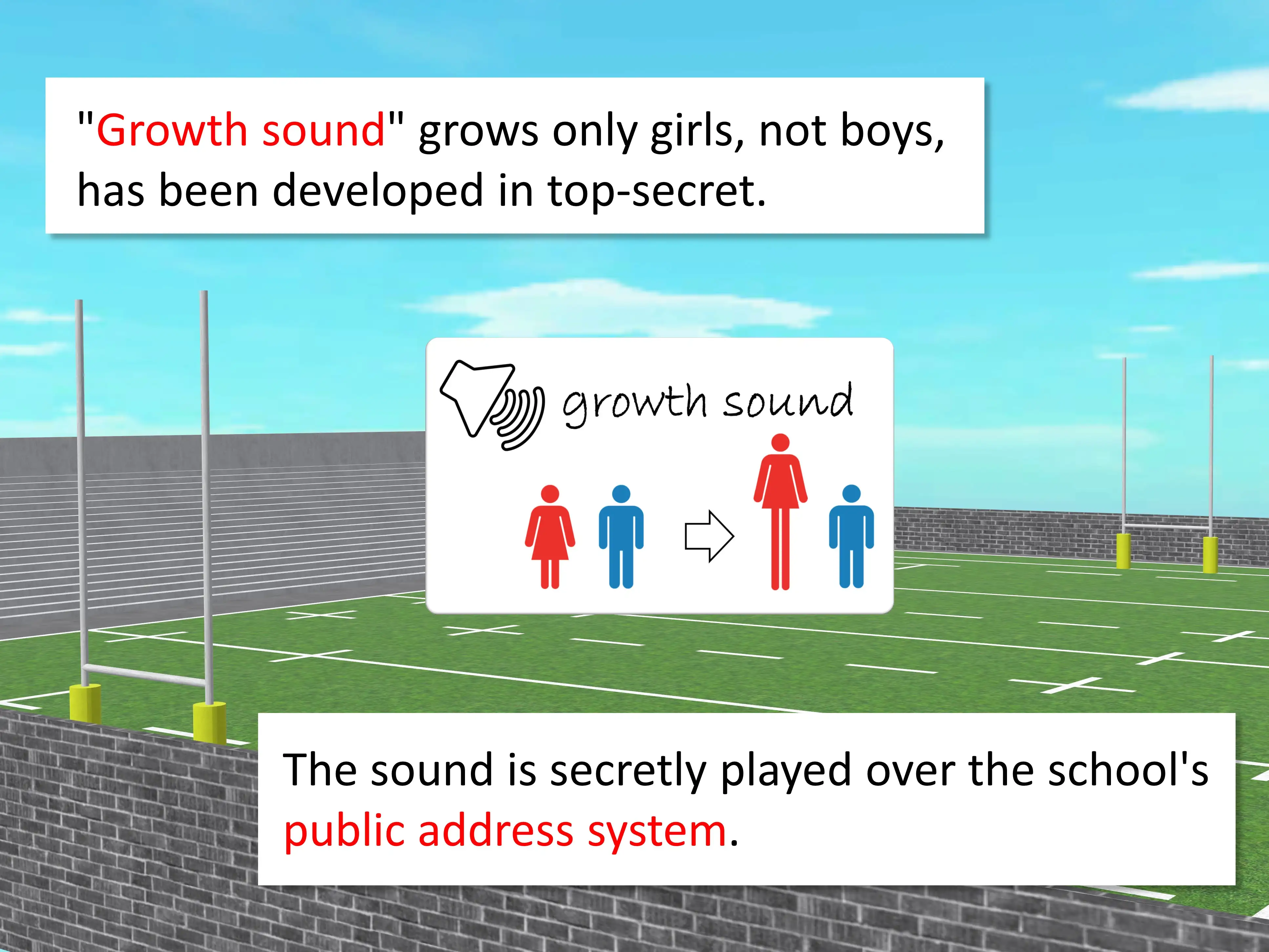 Outgrowing only girls， Overtake boys， Growth sound. Rugby Arc 2ページ