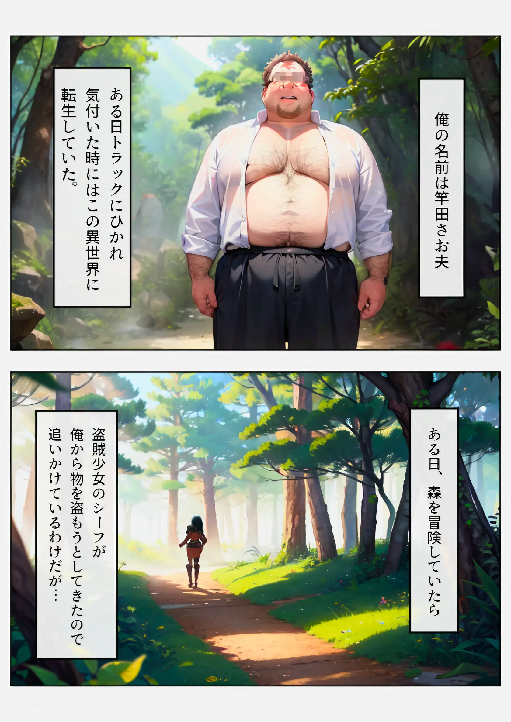 異世界転生した俺。褐色の盗賊女を捕まえてエロいお仕置きをした結果…【異世界ファンタジーわからせ】 1ページ