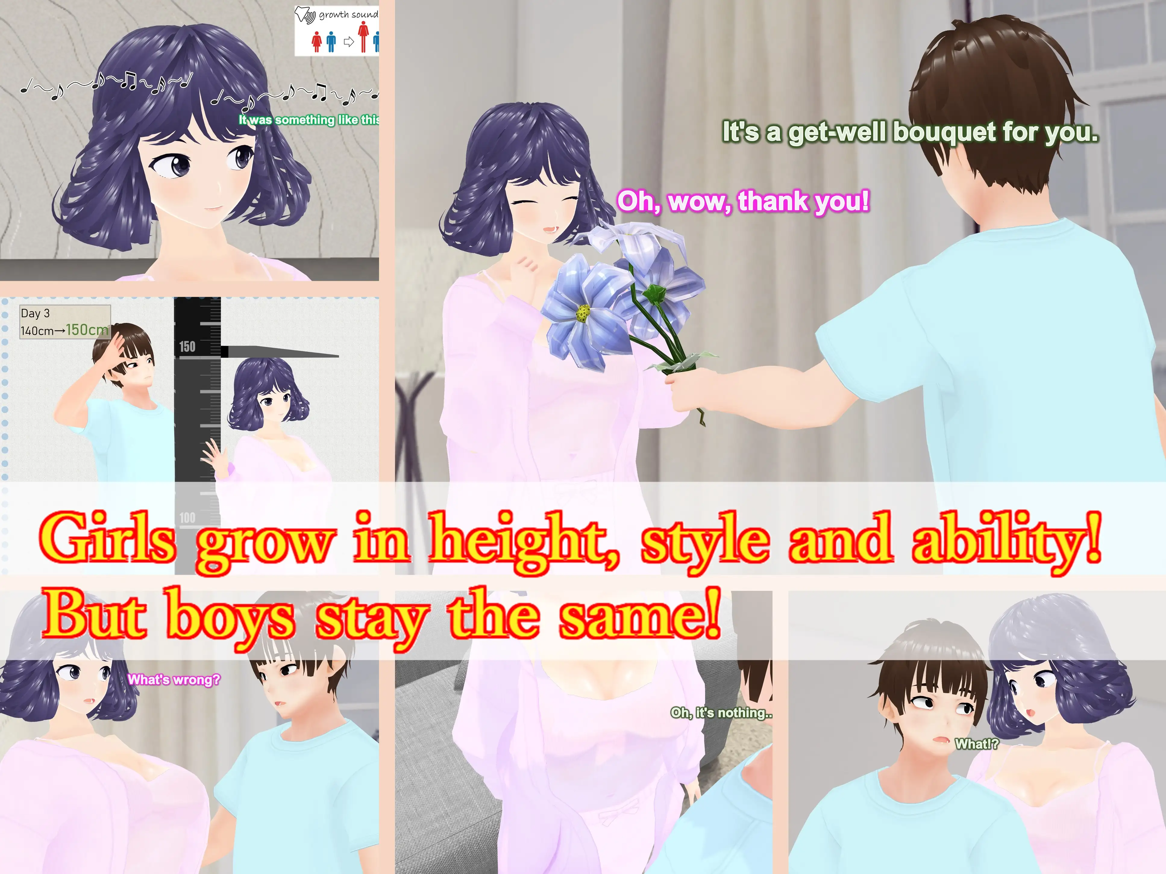 Outgrowing only girls， Overtake boys， Growth sound. Visiting the friend Arc 38ページ