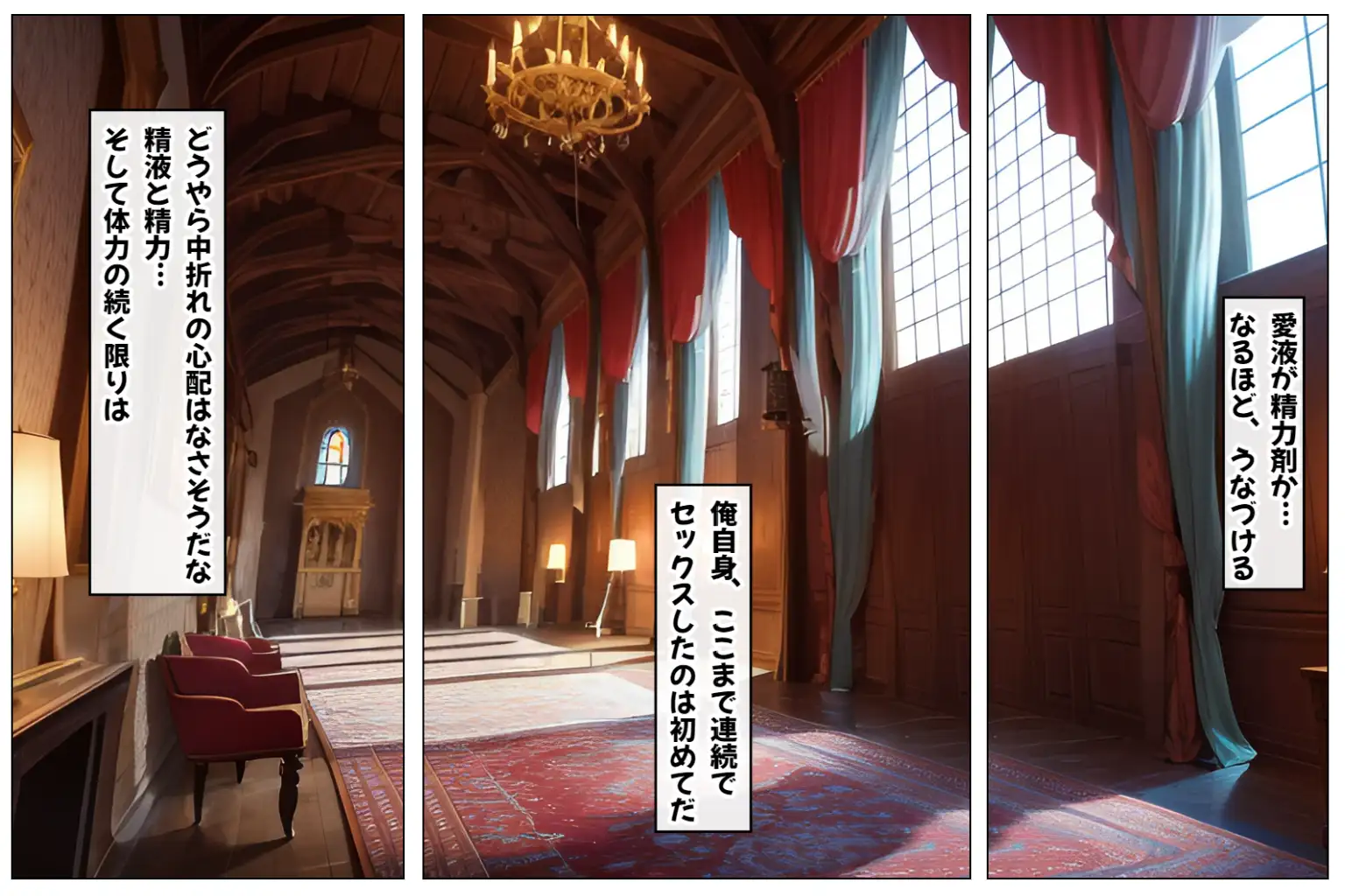 サキュバスハーレム城へようこそ!〜何度精子を搾り取られても終わらないサキュバスだらけのハーレム生活〜【1ぺージ1コマのマンガ風完全ストーリー】 36ページ