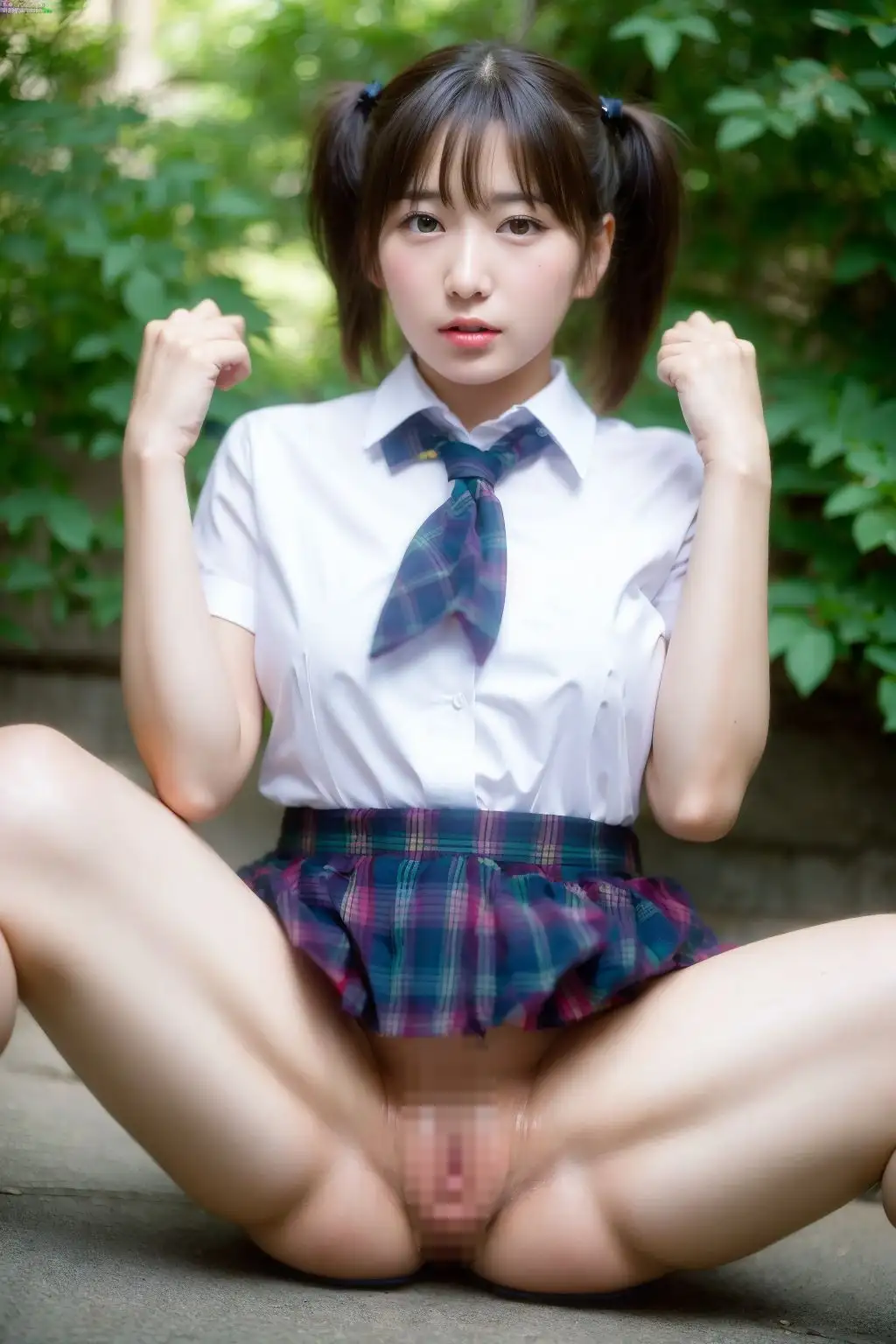 黒髪くぱぁ学園 〜 清楚JKが恥じらいマンコ見せつけ 3ページ