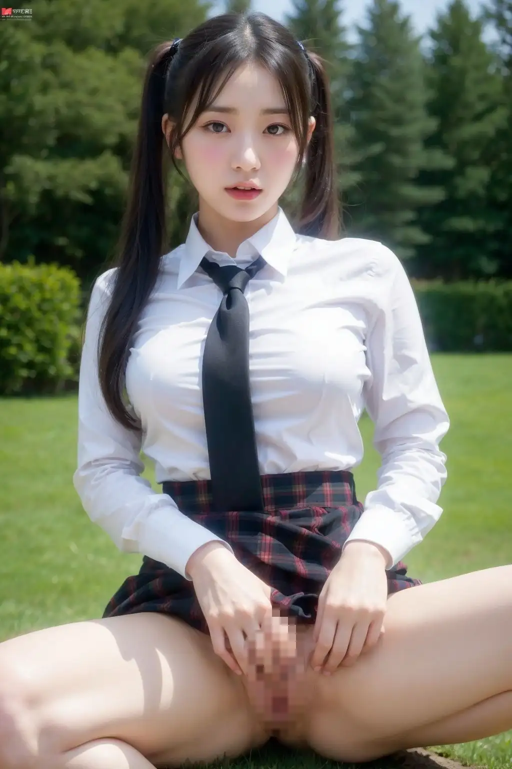 黒髪くぱぁ学園 〜 清楚JKが恥じらいマンコ見せつけ 19ページ