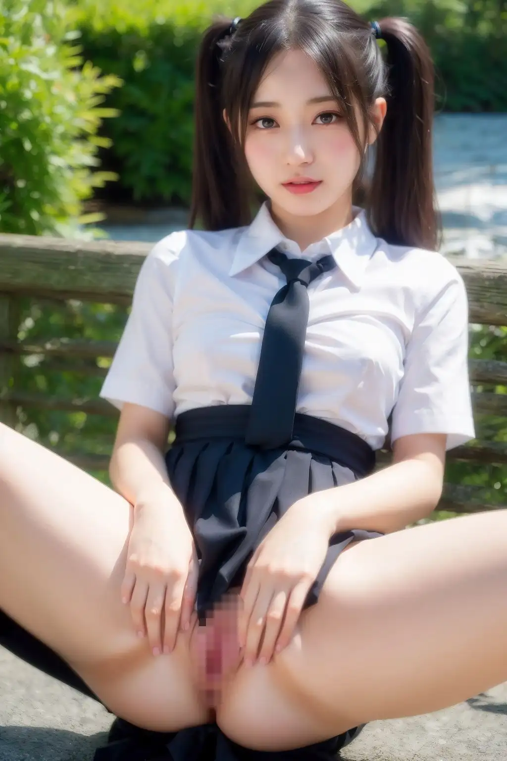 黒髪くぱぁ学園 〜 清楚JKが恥じらいマンコ見せつけ 20ページ