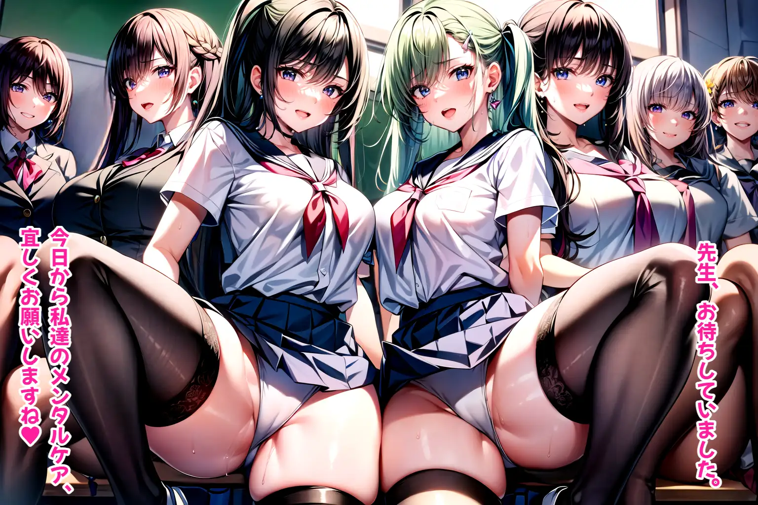 JKハーレム学園〜ハメてもハメても終わらない女子校生だらけのハーレム中出し学園生活〜【1ぺージ1コマのマンガ風完全ストーリー】 4ページ