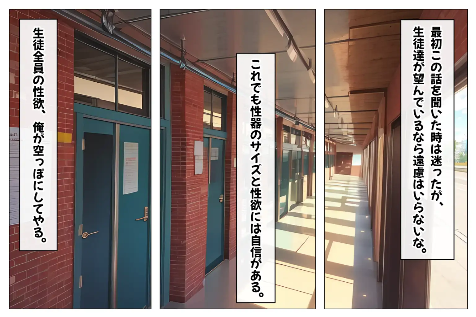 JKハーレム学園〜ハメてもハメても終わらない女子校生だらけのハーレム中出し学園生活〜【1ぺージ1コマのマンガ風完全ストーリー】 12ページ