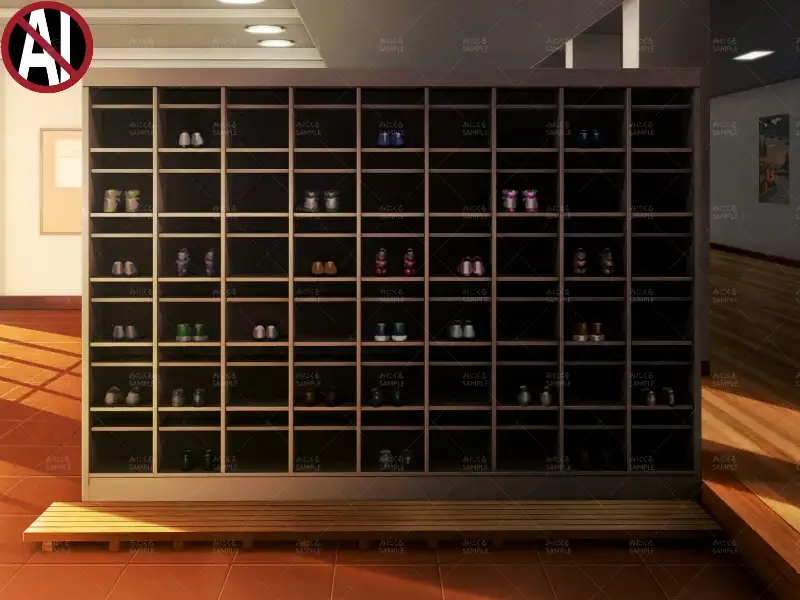 みにくる背景CG素材集『学園編』part11（Boost下駄箱） 1ページ