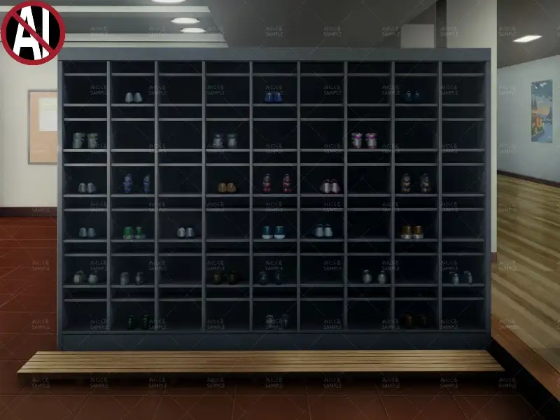 みにくる背景CG素材集『学園編』part11（Boost下駄箱） 4ページ