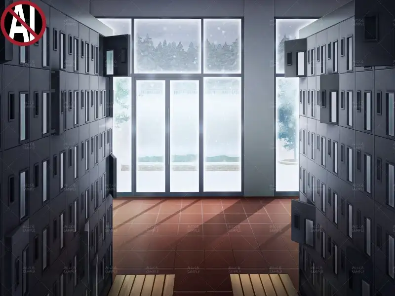 みにくる背景CG素材集『学園編』part11（Boost下駄箱） 41ページ