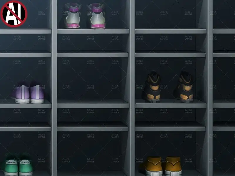 みにくる背景CG素材集『学園編』part11（Boost下駄箱） 49ページ