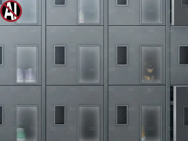 みにくる背景CG素材集『学園編』part11（Boost下駄箱） 50ページ