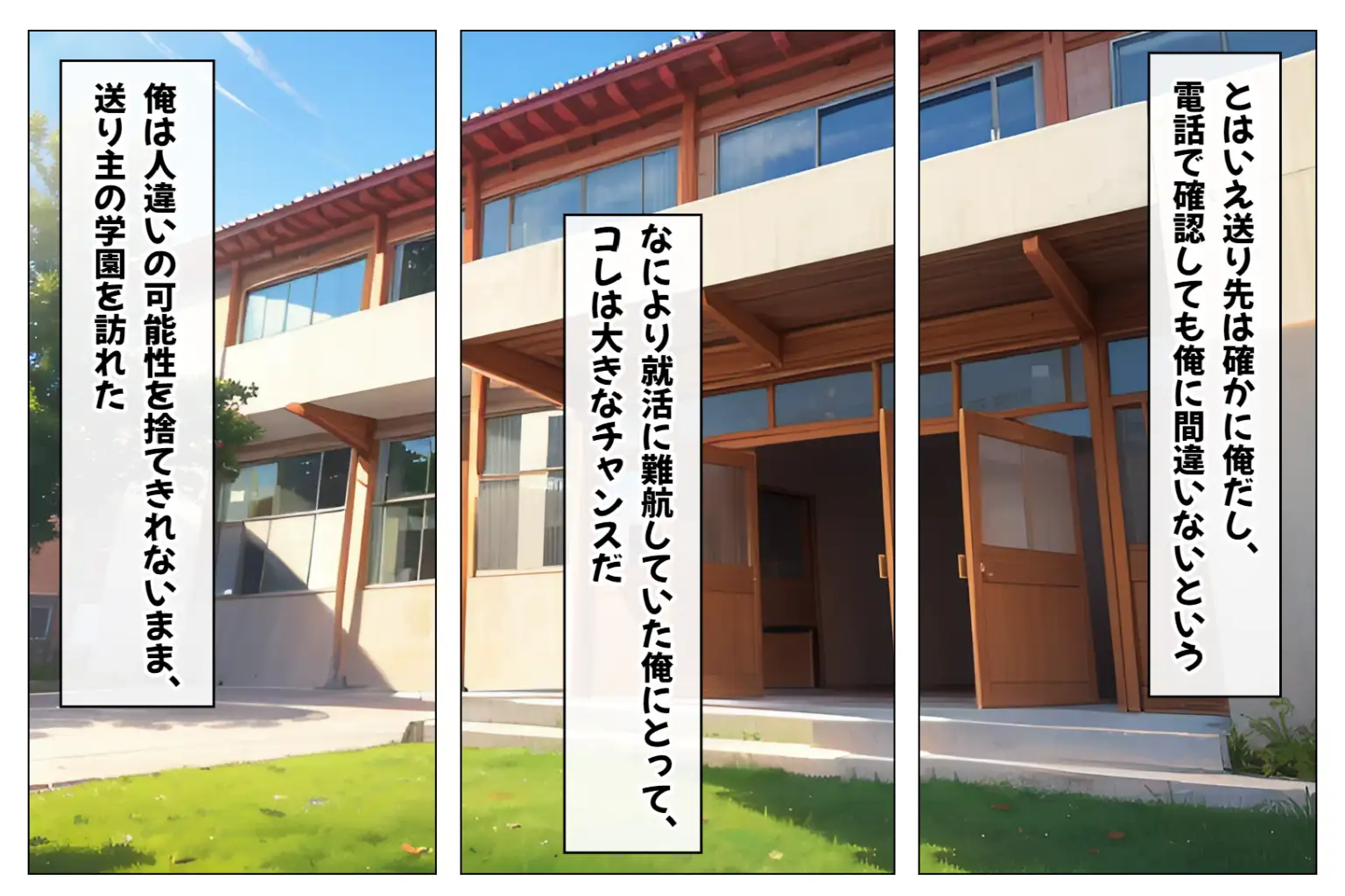 デカ尻ハーレム学園〜ハメてもハメても終わらない巨尻女子校生だらけのハーレム学園生活〜【1ぺージ1コマのマンガ風完全ストーリー】 2ページ