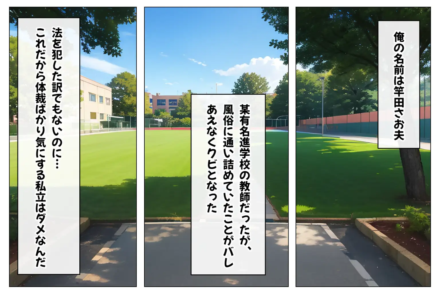 ムチムチ爆乳ハーレム〜ハメてもハメても終わらないむっちり巨乳JKだらけのハーレム学園生活〜【1ぺージ1コマのマンガ風完全ストーリー】 2ページ