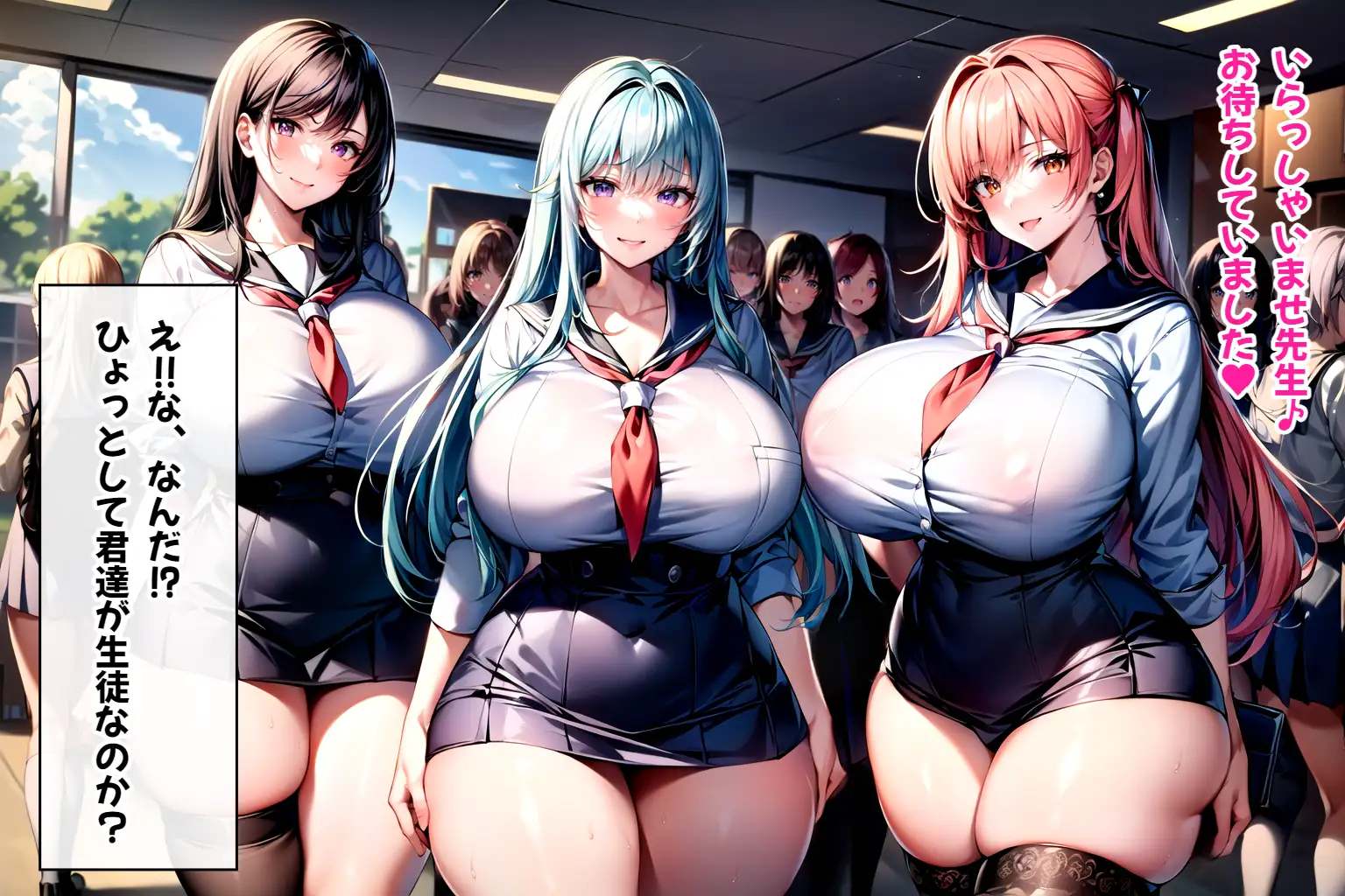 ムチムチ爆乳ハーレム〜ハメてもハメても終わらないむっちり巨乳JKだらけのハーレム学園生活〜【1ぺージ1コマのマンガ風完全ストーリー】 5ページ