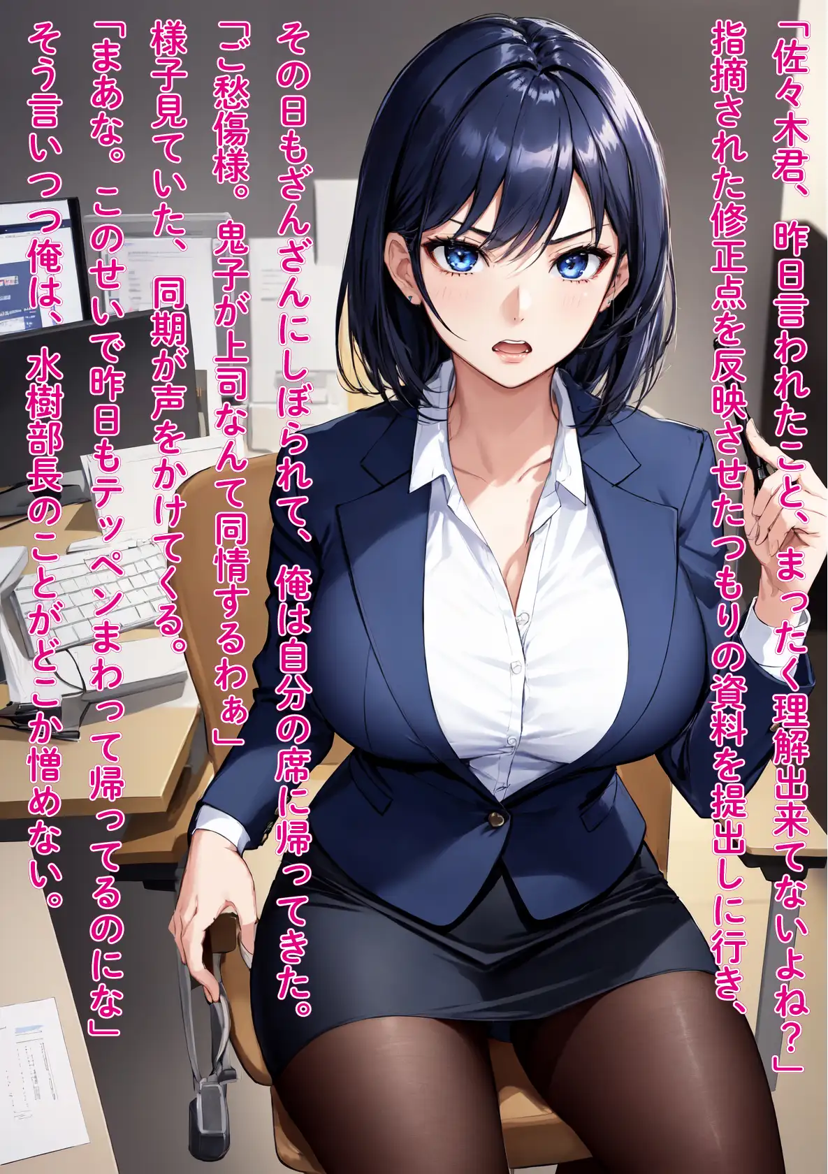 ［NTR］役員と不倫している鬼女上司を勢いで押し倒し中出し快楽堕ち 前編 4ページ