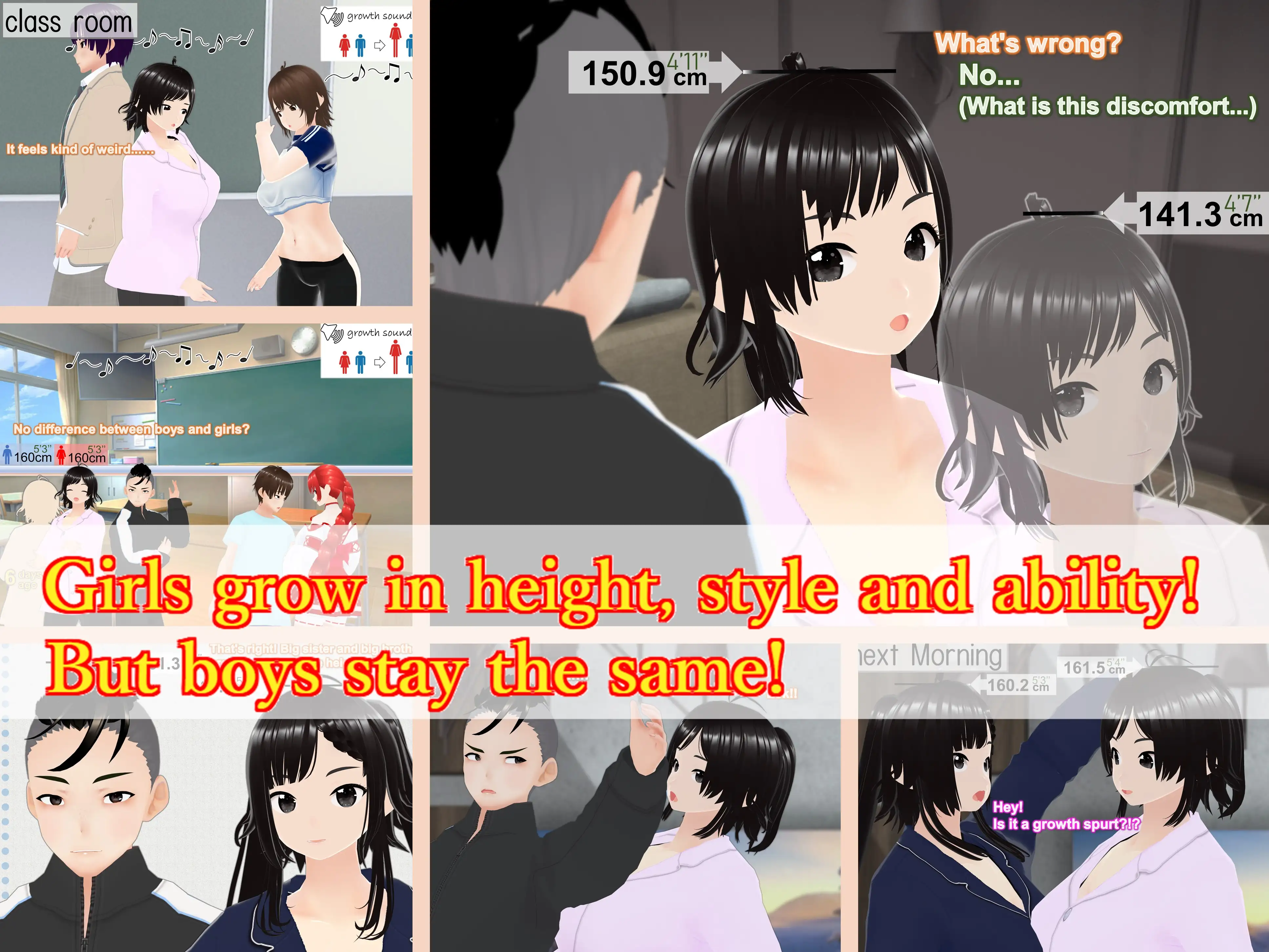 Outgrowing only girls， Overtake boys， Growth sound. Sisters’ Ascent Arc 33ページ