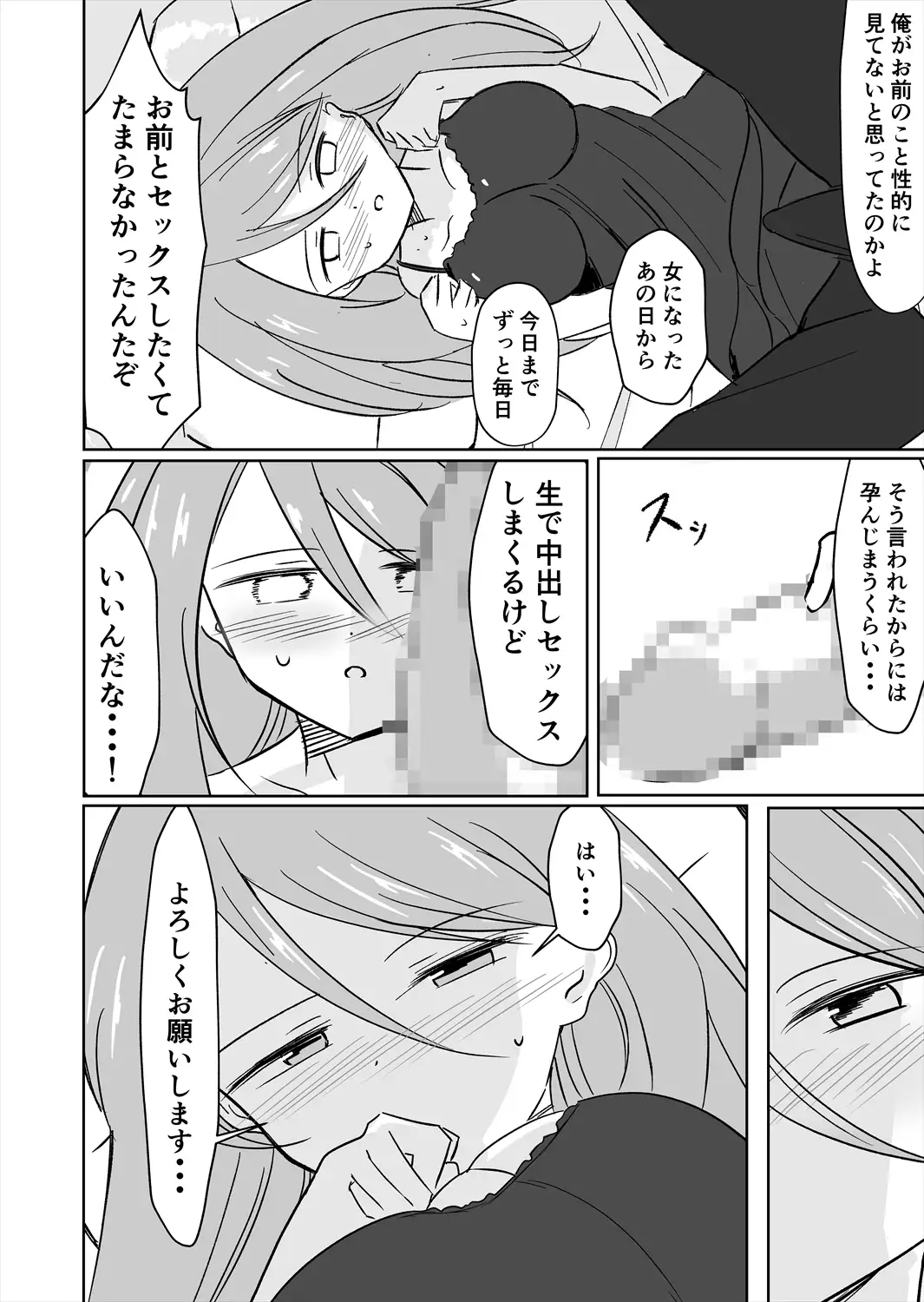 結婚してセックスしなければ出られない部屋に閉じ込められたので女体化した元男の親友と結婚してセックスすることにした 10ページ