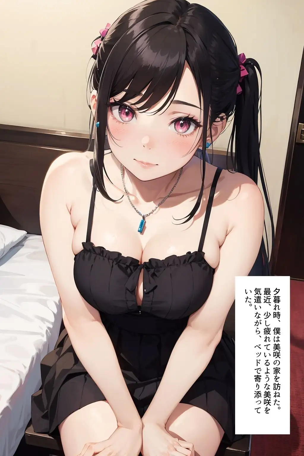 黒髪ツインテの妹とキレカワOLの姉、優柔不断な僕はどっちも選べないので姉妹丼にして連続で中出しぴゅっぴゅしちゃった話 【セリフ付き】 1ページ