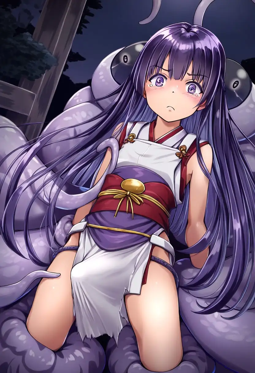 【アナル本番】陰陽師がメス堕ち敗北！触手退治でアヘ顔絶頂（500枚） 9ページ