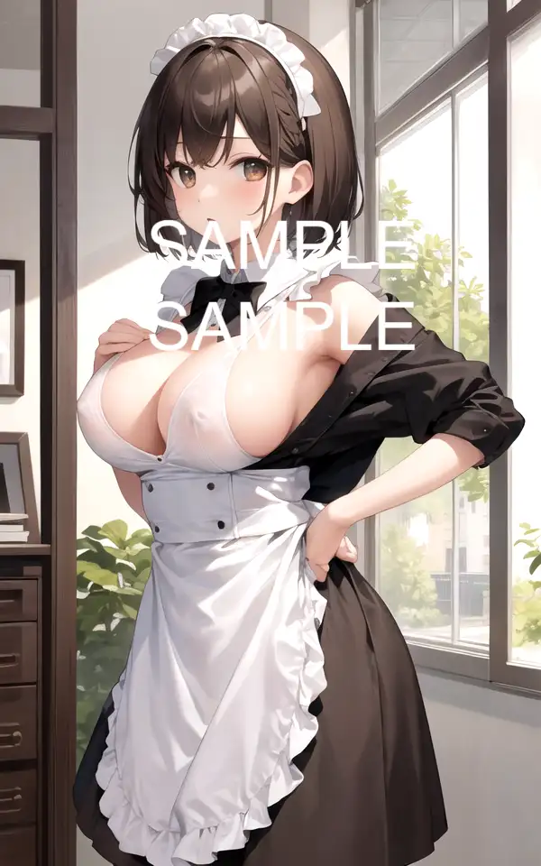 はだけたメイド服美女イラスト 5ページ