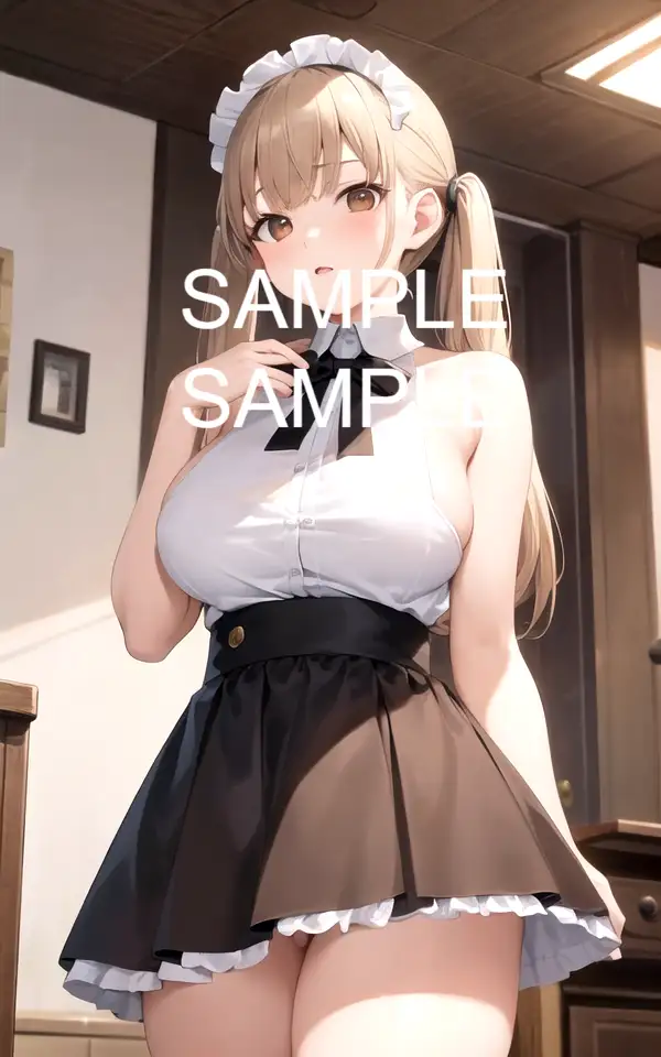 はだけたメイド服美女イラスト 8ページ