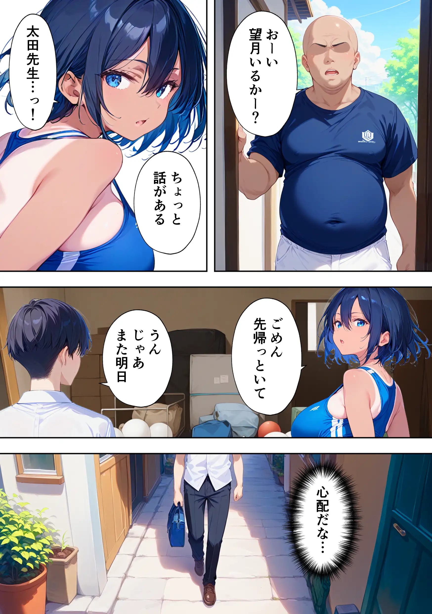 陸上部部長で幼馴染の強気な彼女が催●おじさんに寝取られ孕まされる話 7ページ