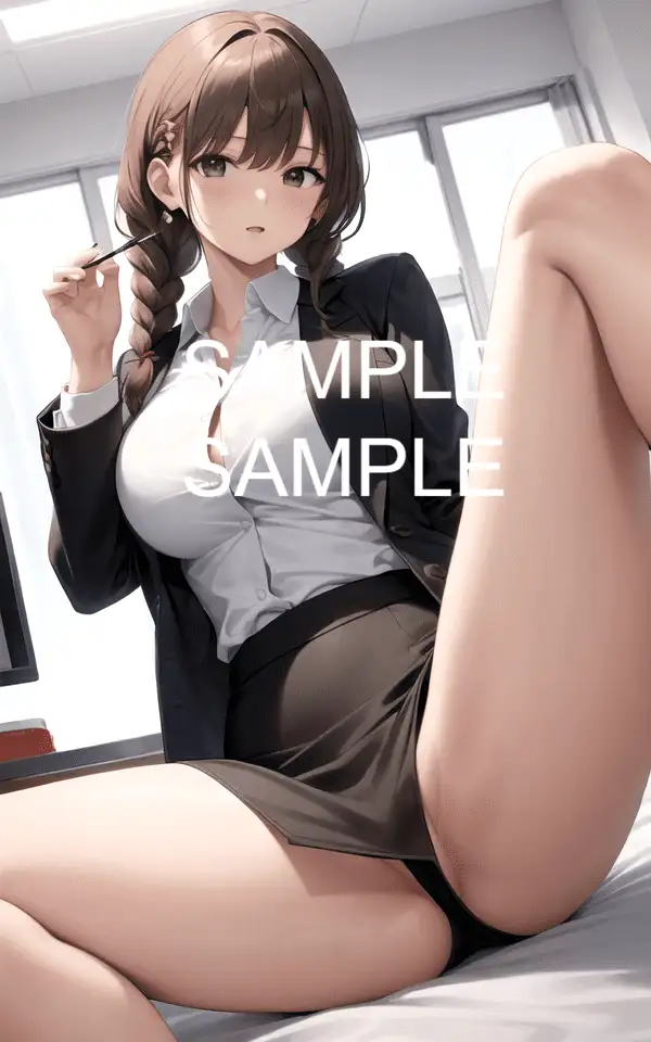 【300枚】足を広げたOL美女イラスト集 2ページ