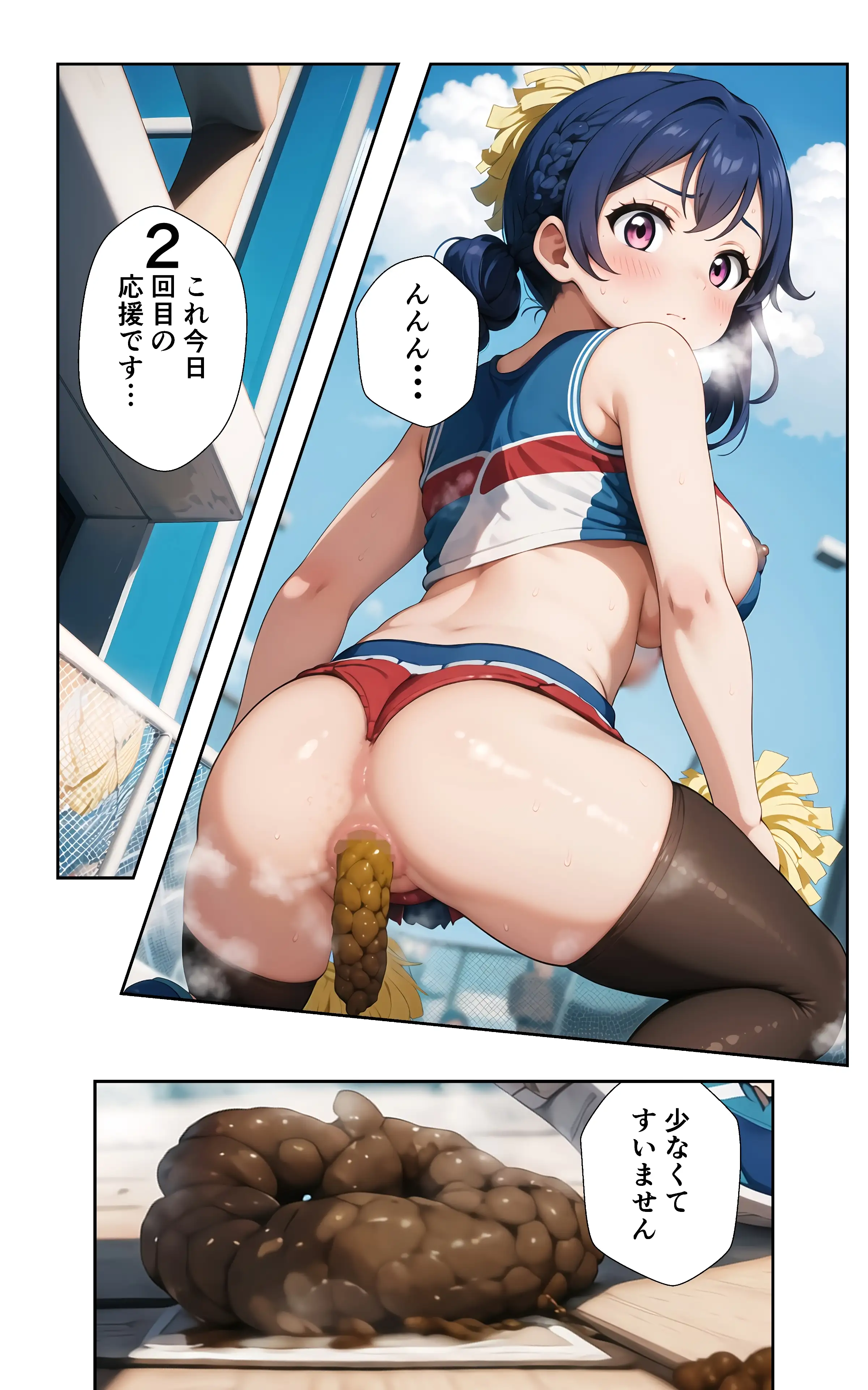 レッツゴーフレフレ！ブリブリうんこDEチアガール 4ページ