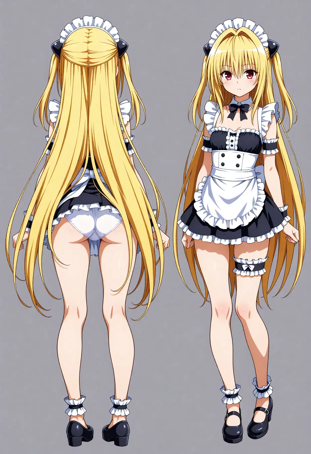 立ち絵とローアングル3【メイド服風】 1ページ