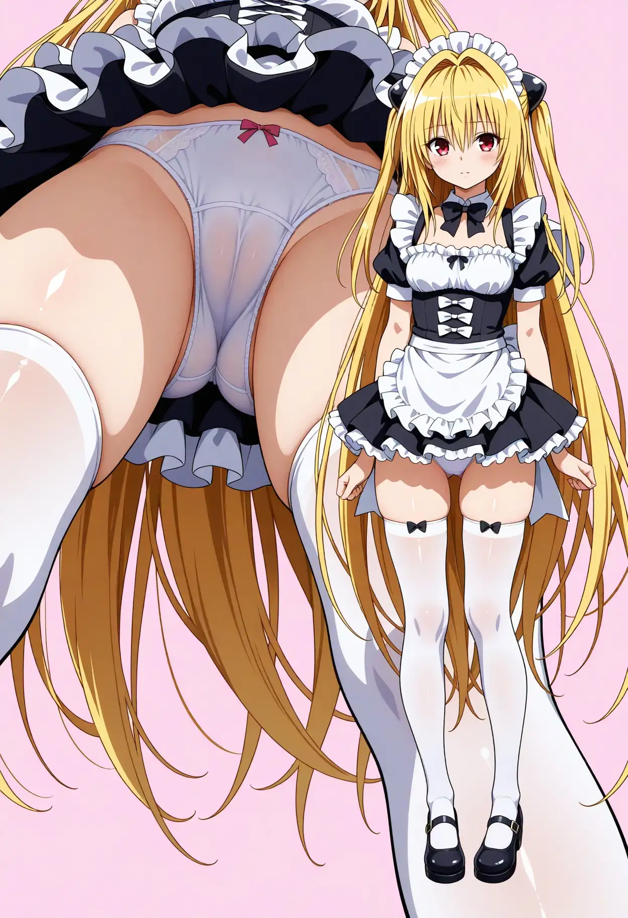 立ち絵とローアングル3【メイド服風】 3ページ