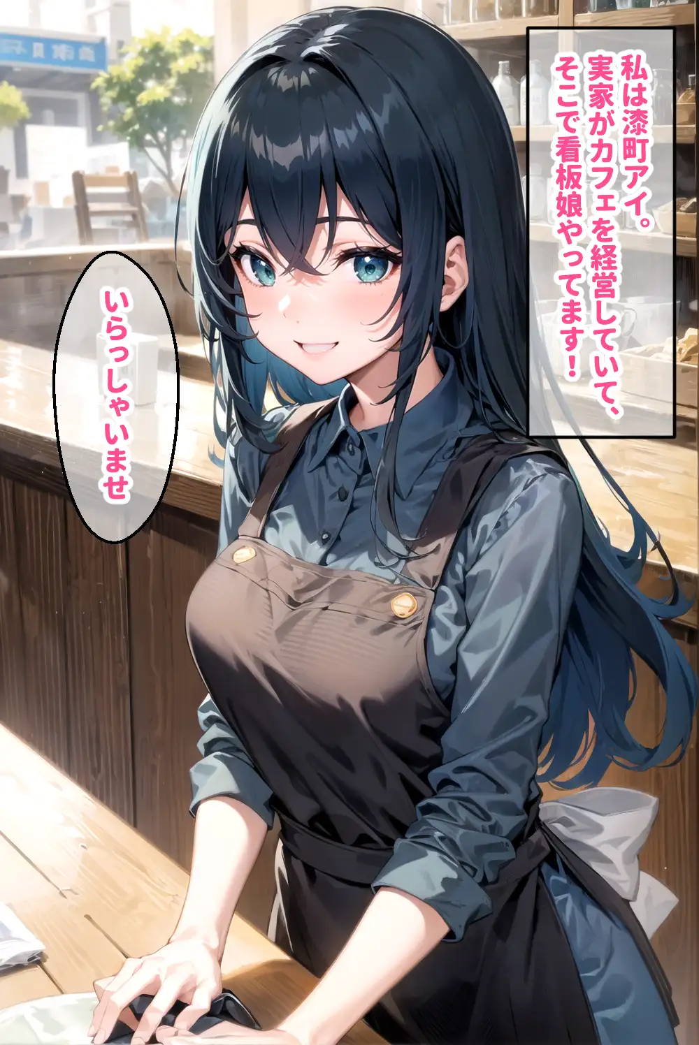 看板娘アイちゃん 「私、お店のためなら何でもします。」 オジサマ達の肉便器 1ページ