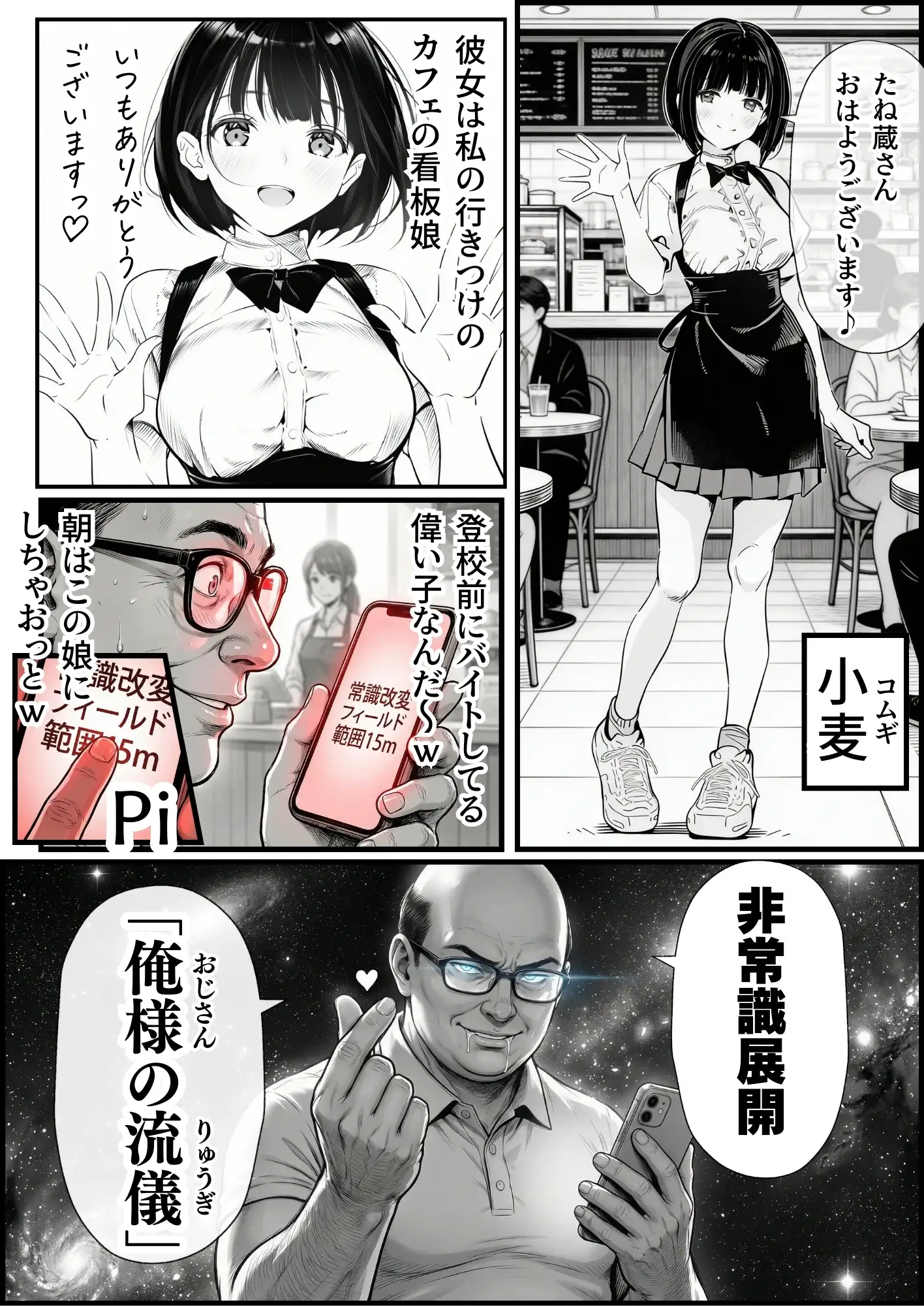 操作系チート能力に覚醒したメタボおじさんが最強スマホで美少女種付け性活 5ページ
