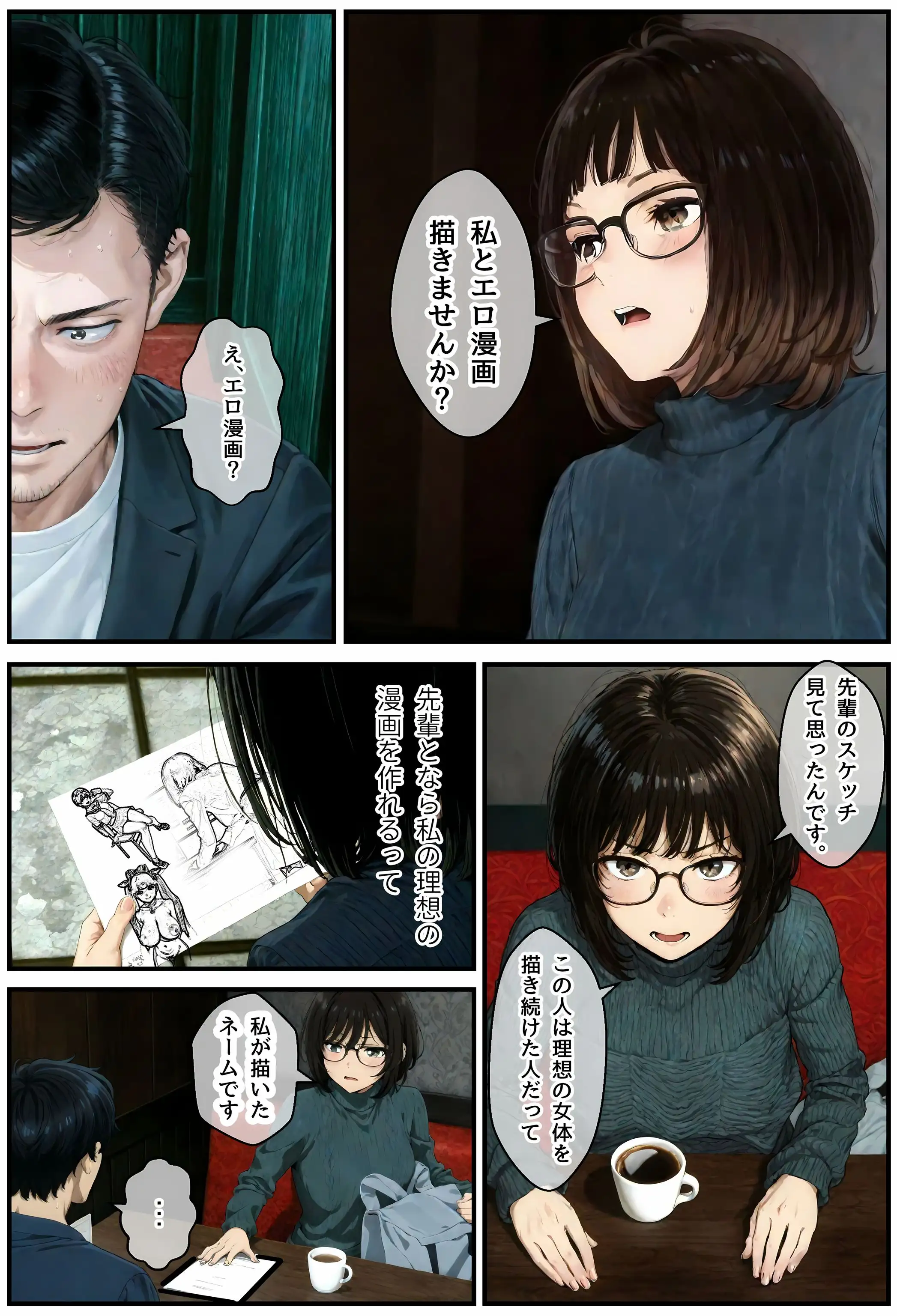 地味でオタクな後輩とエロ漫画を作ることになったんだが 8ページ