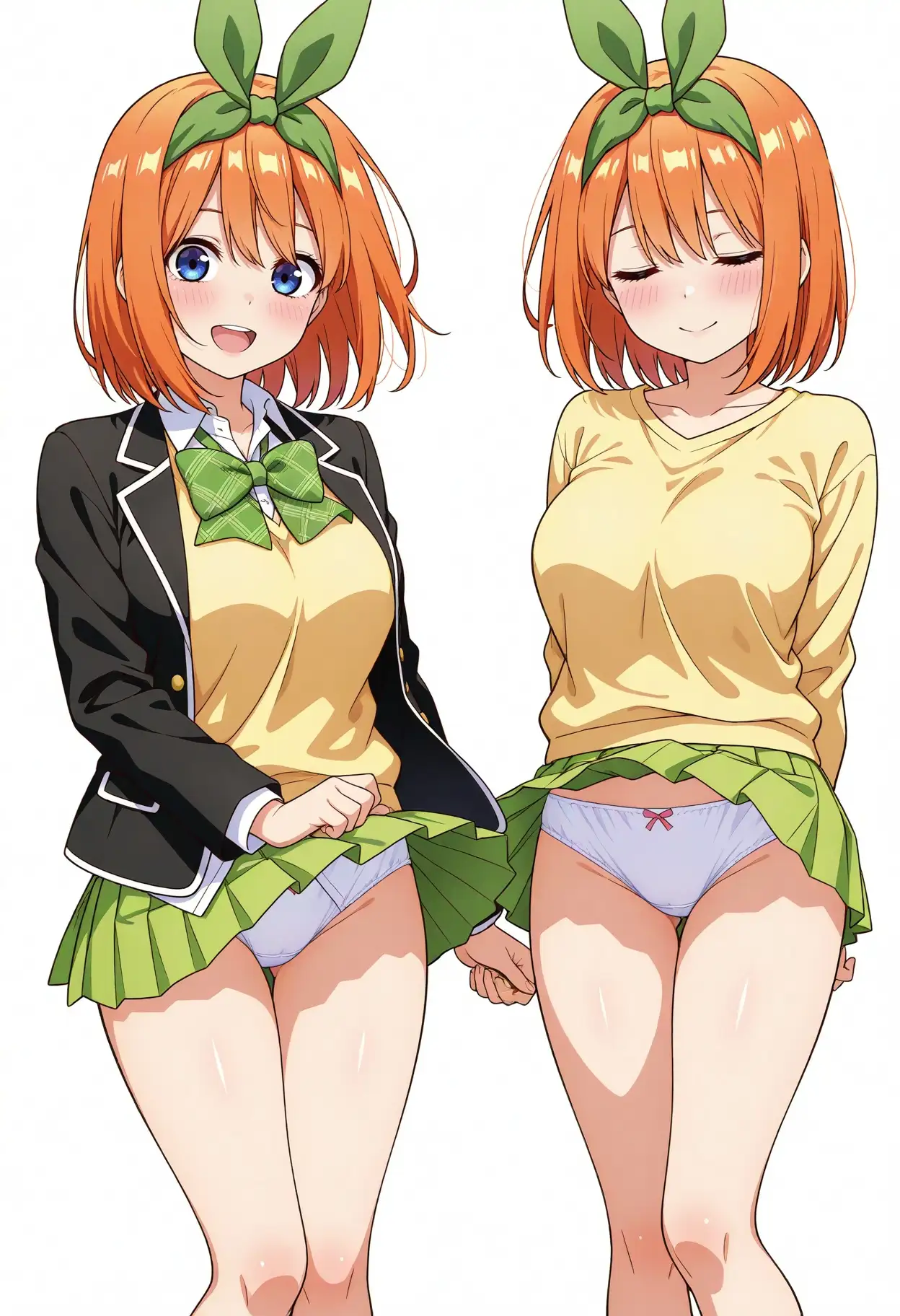 立ち絵とローアングル6【中〇四葉、中〇五月風】 1ページ