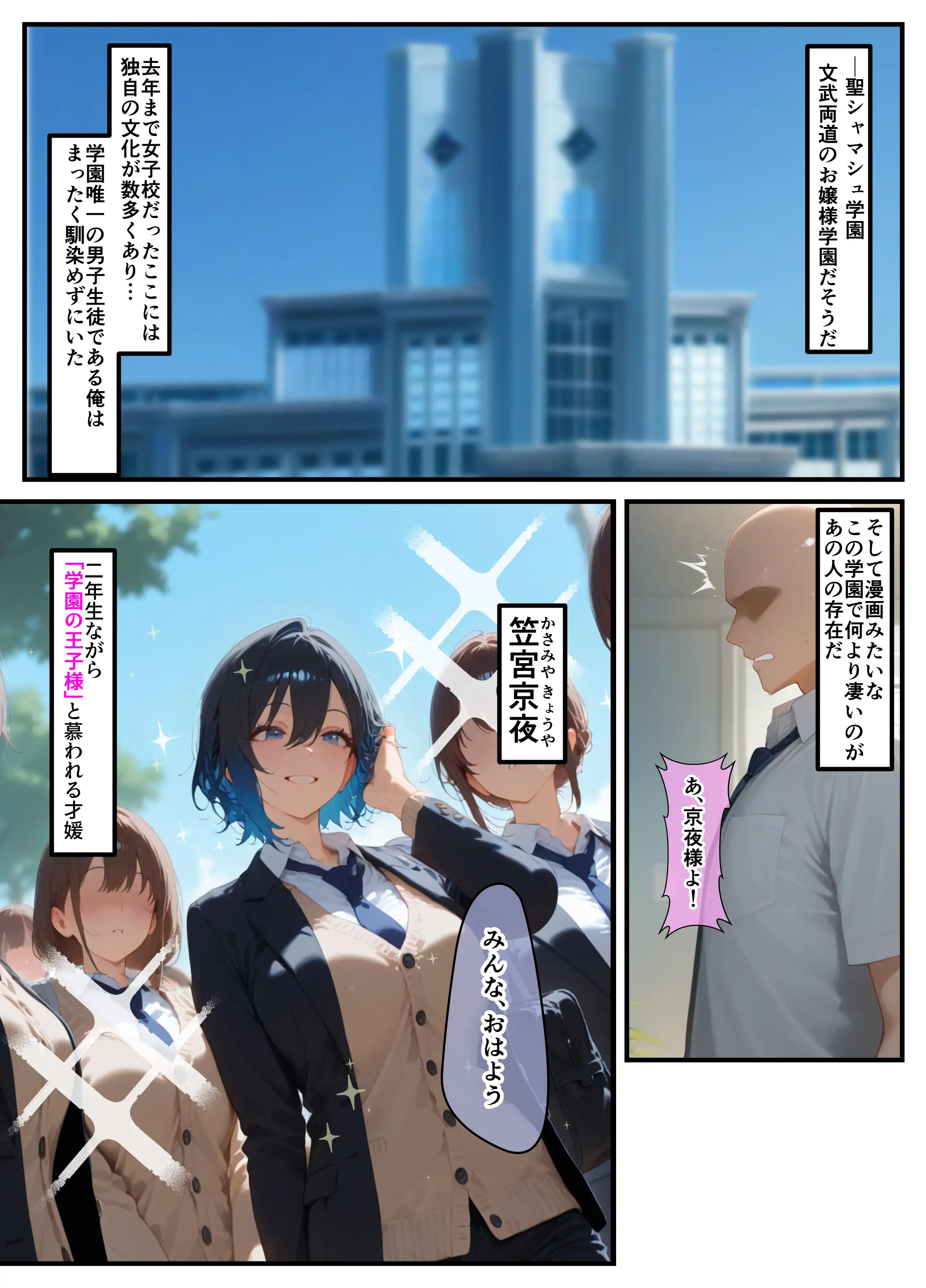 女学園の王子様♀の百合ハーレムの竿係になった 3ページ