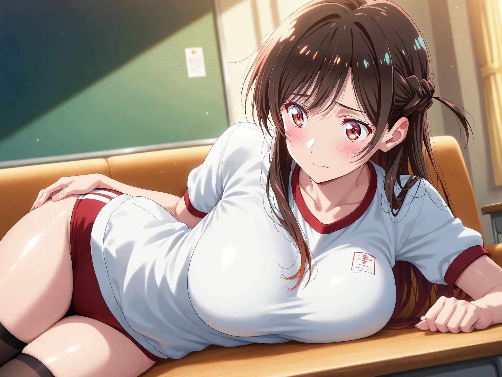 【発情ヒロイン】彼女、お借りし〇す 水〇千鶴 体操服ブルマ編 4ページ