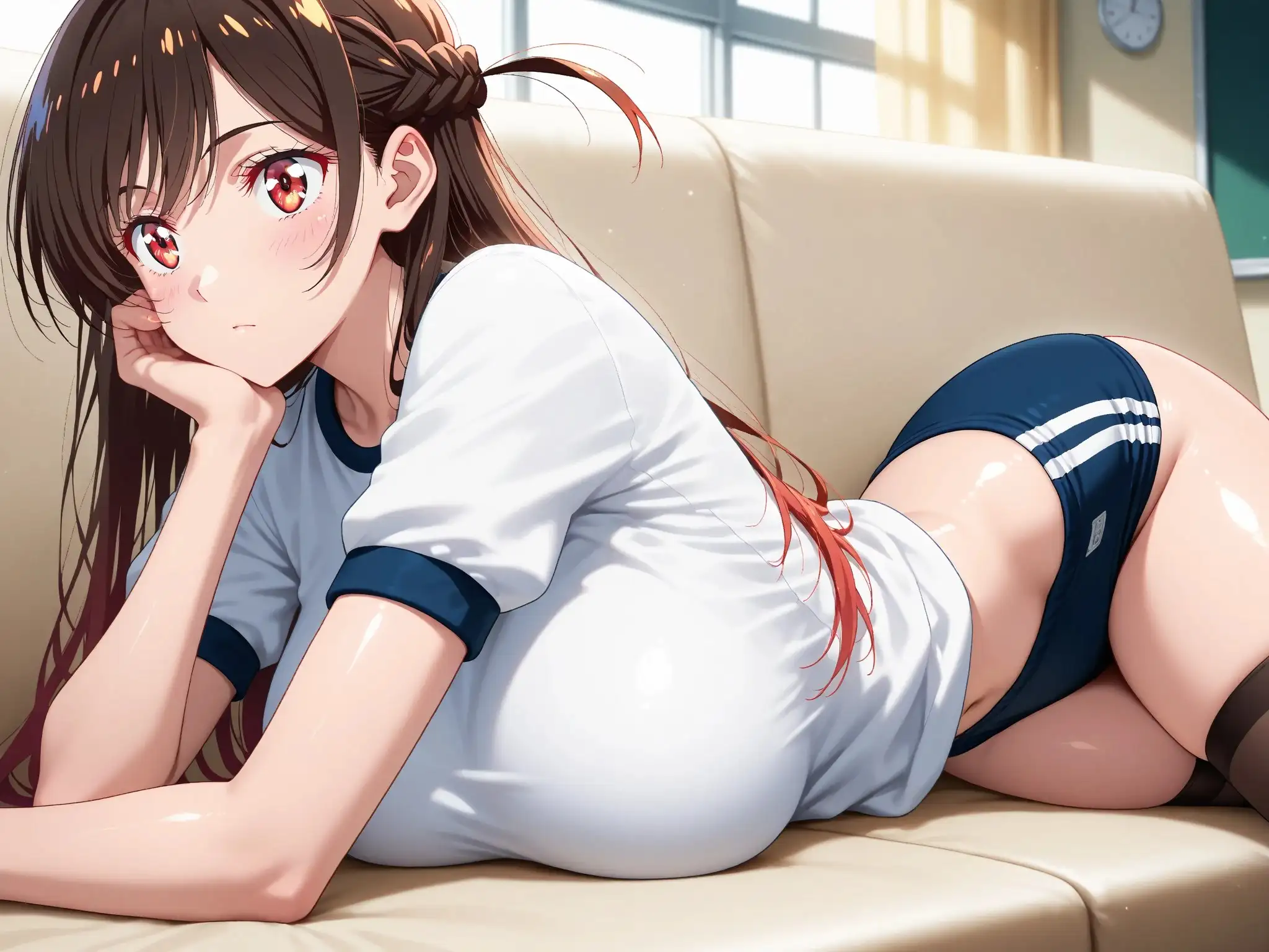 【発情ヒロイン】彼女、お借りし〇す 水〇千鶴 体操服ブルマ編 7ページ