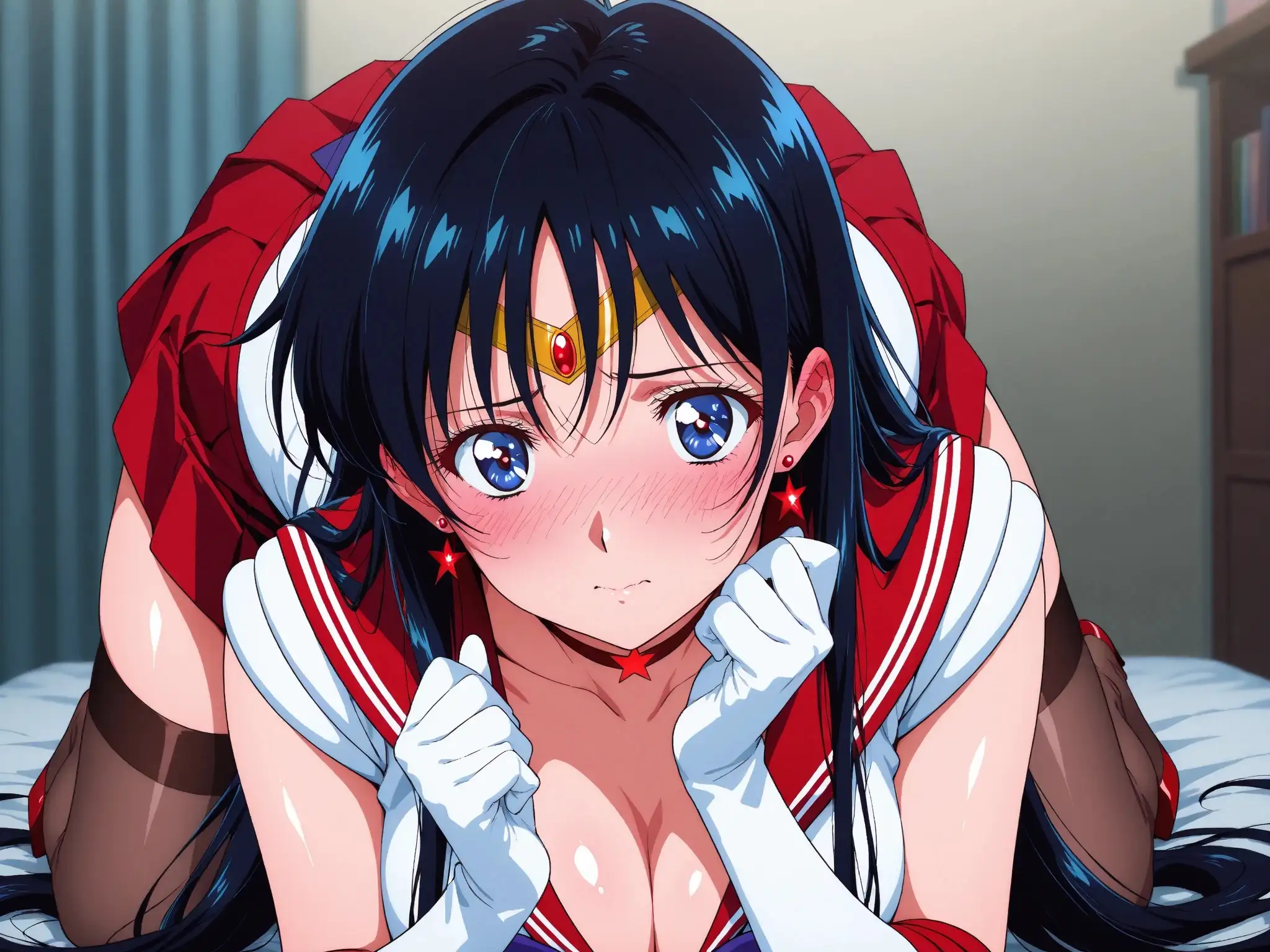 【発情ヒロイン】美少女戦士セー●ーマーズ  和室でおじさん相手に腰振りが止まりません 6ページ