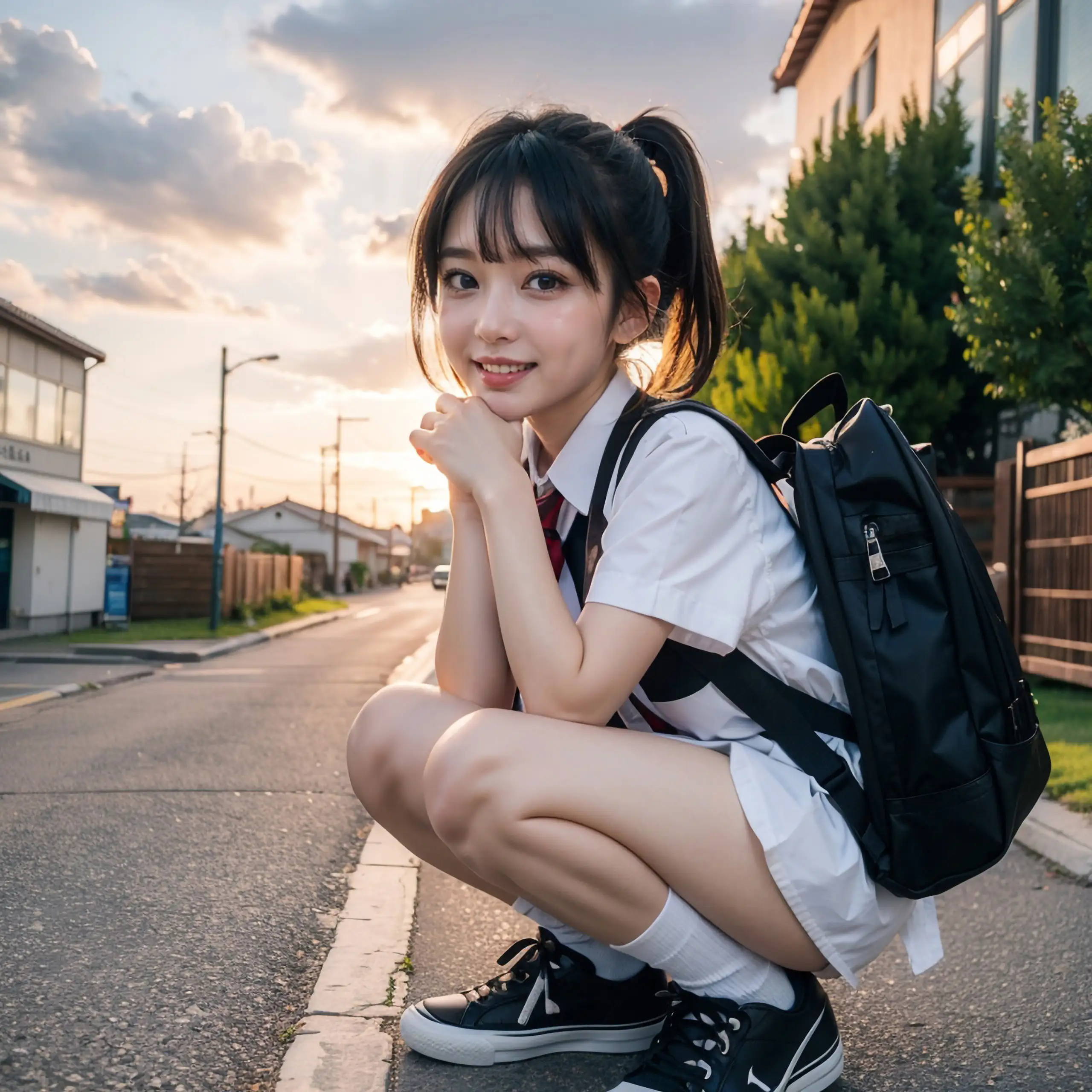 通学中の女子校生と野外セックス 3ページ