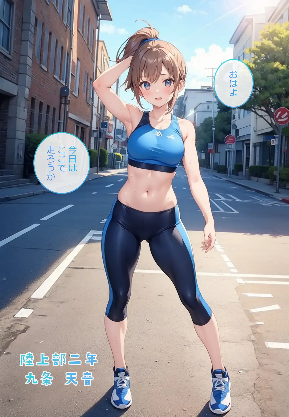 うっすら腹筋のわれた陸上部女子たちの早朝全裸ジョギング 1ページ