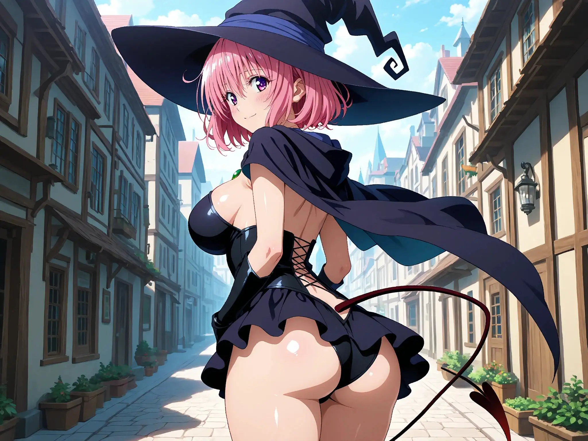 【発情ヒロイン】T●Loveる  モモ・ベ●ア・デビルーク  魔法使いコスで野外授業…しっぽまで感じるの！ 7ページ