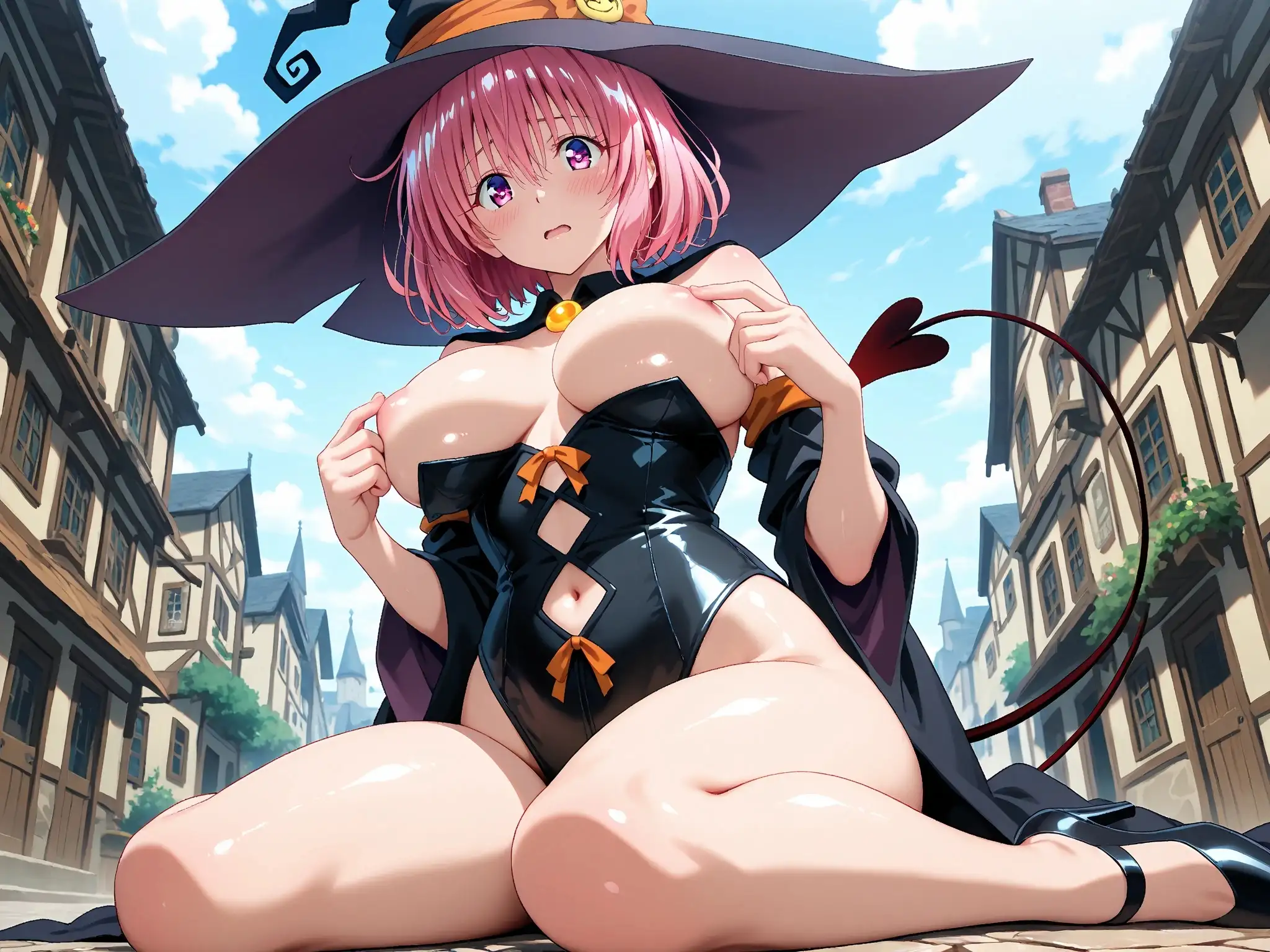 【発情ヒロイン】T●Loveる  モモ・ベ●ア・デビルーク  魔法使いコスで野外授業…しっぽまで感じるの！ 22ページ