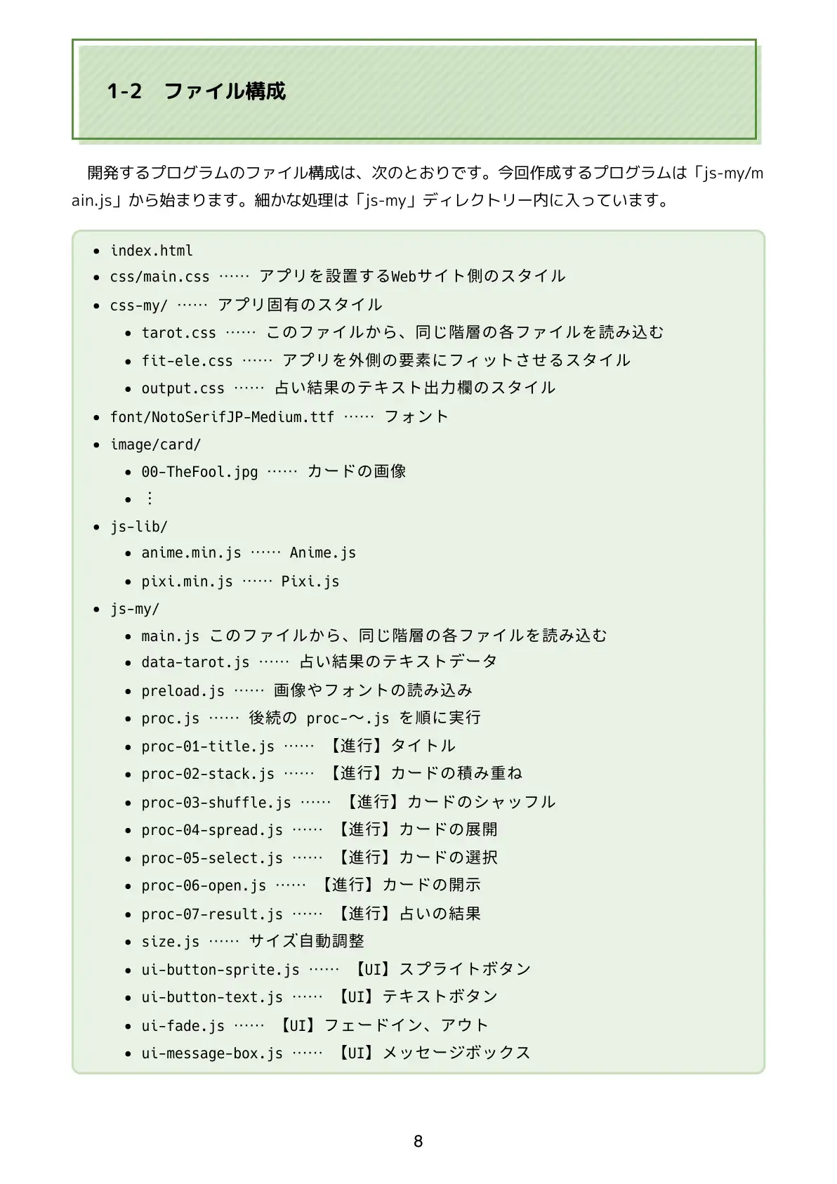 カードが動くタロット占いをつくろう  JavaScriptでアニメーションするWebアプリ 8ページ