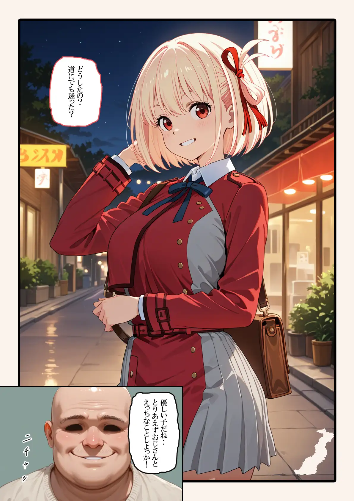 催●おじさんに喫茶リコリ●が狙われました。 1ページ