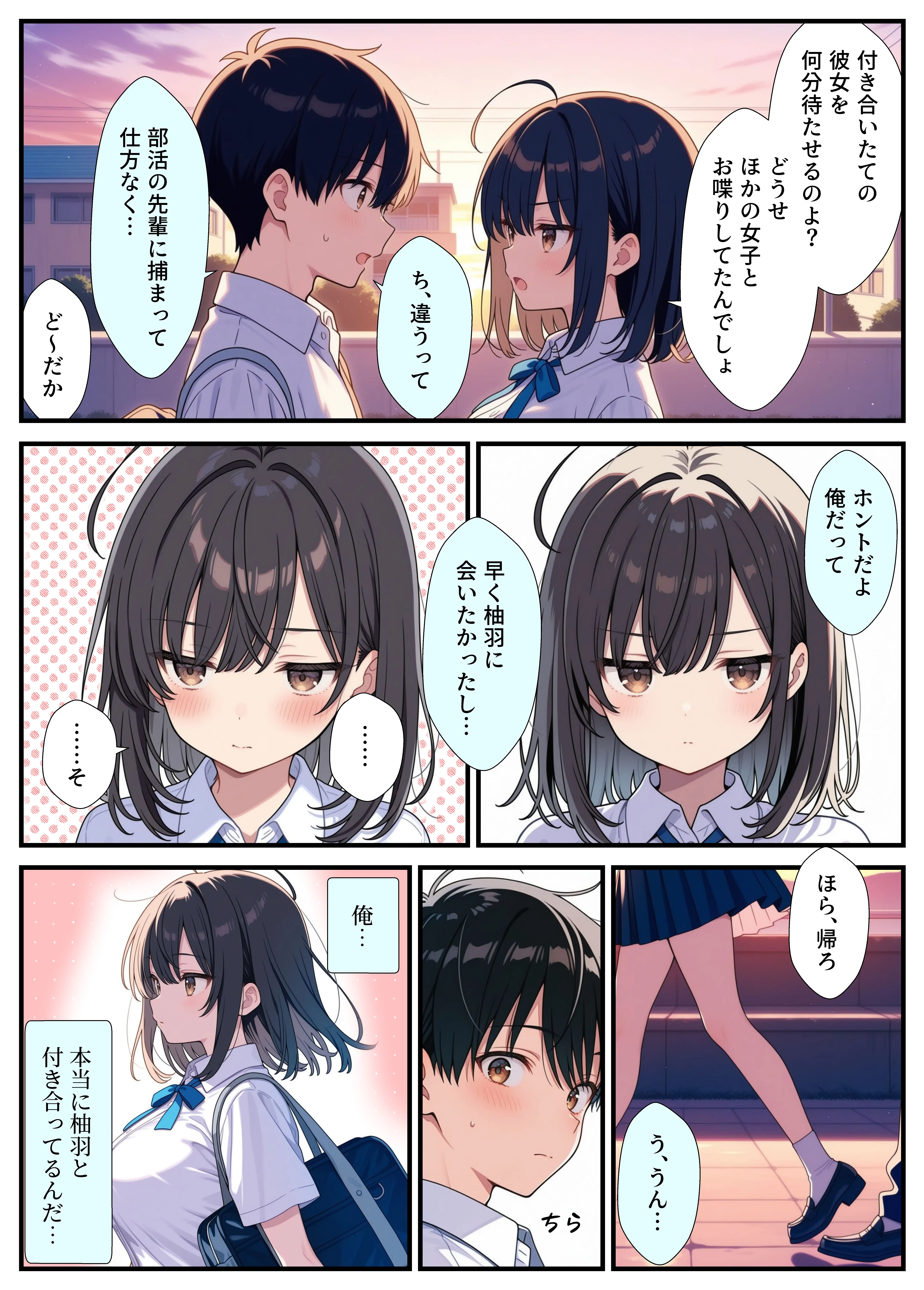 黒髪巨乳の幼馴染が──彼氏との初H直前に見知らぬ男の催●で堕とされる話 2ページ