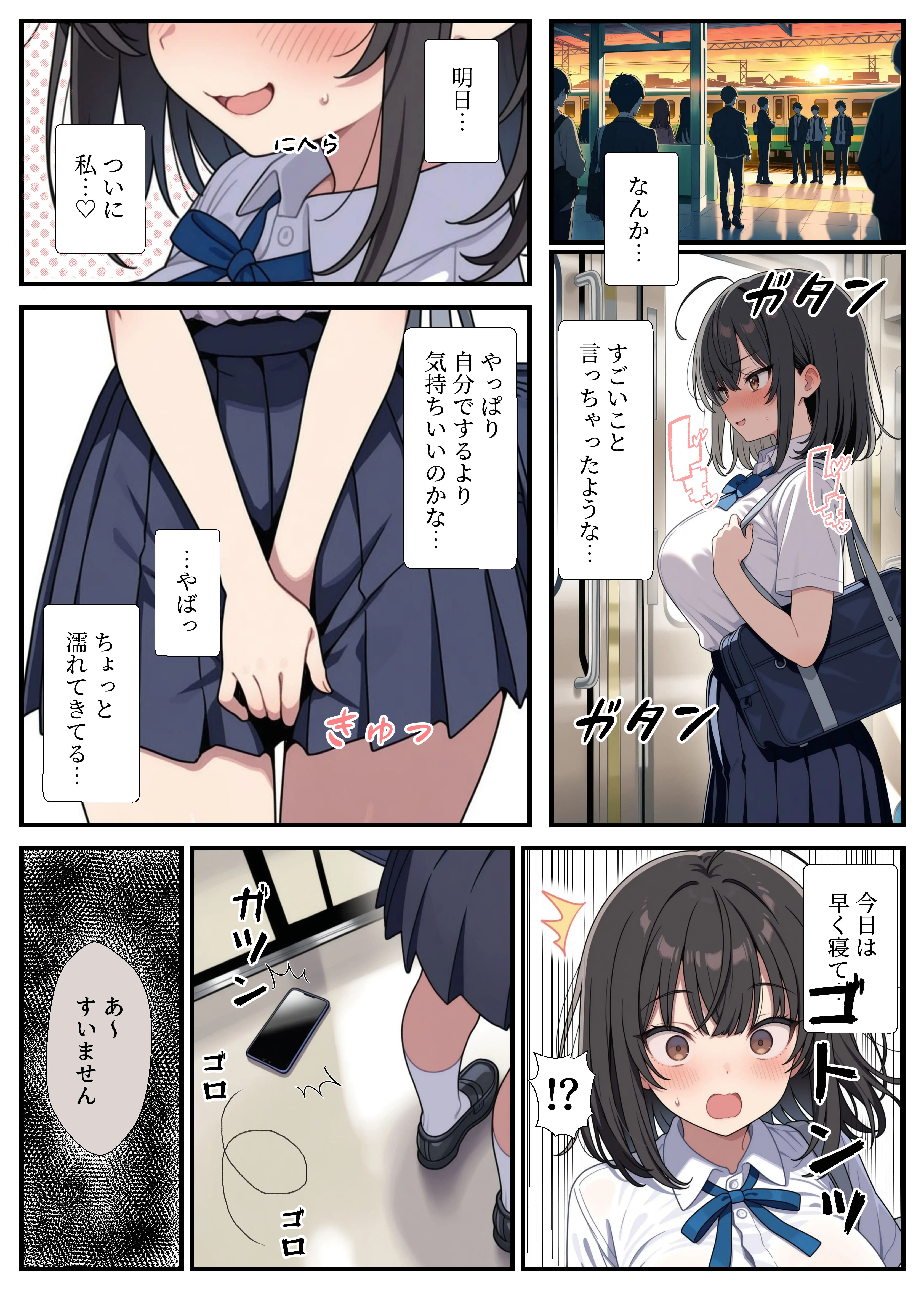 黒髪巨乳の幼馴染が──彼氏との初H直前に見知らぬ男の催●で堕とされる話 9ページ