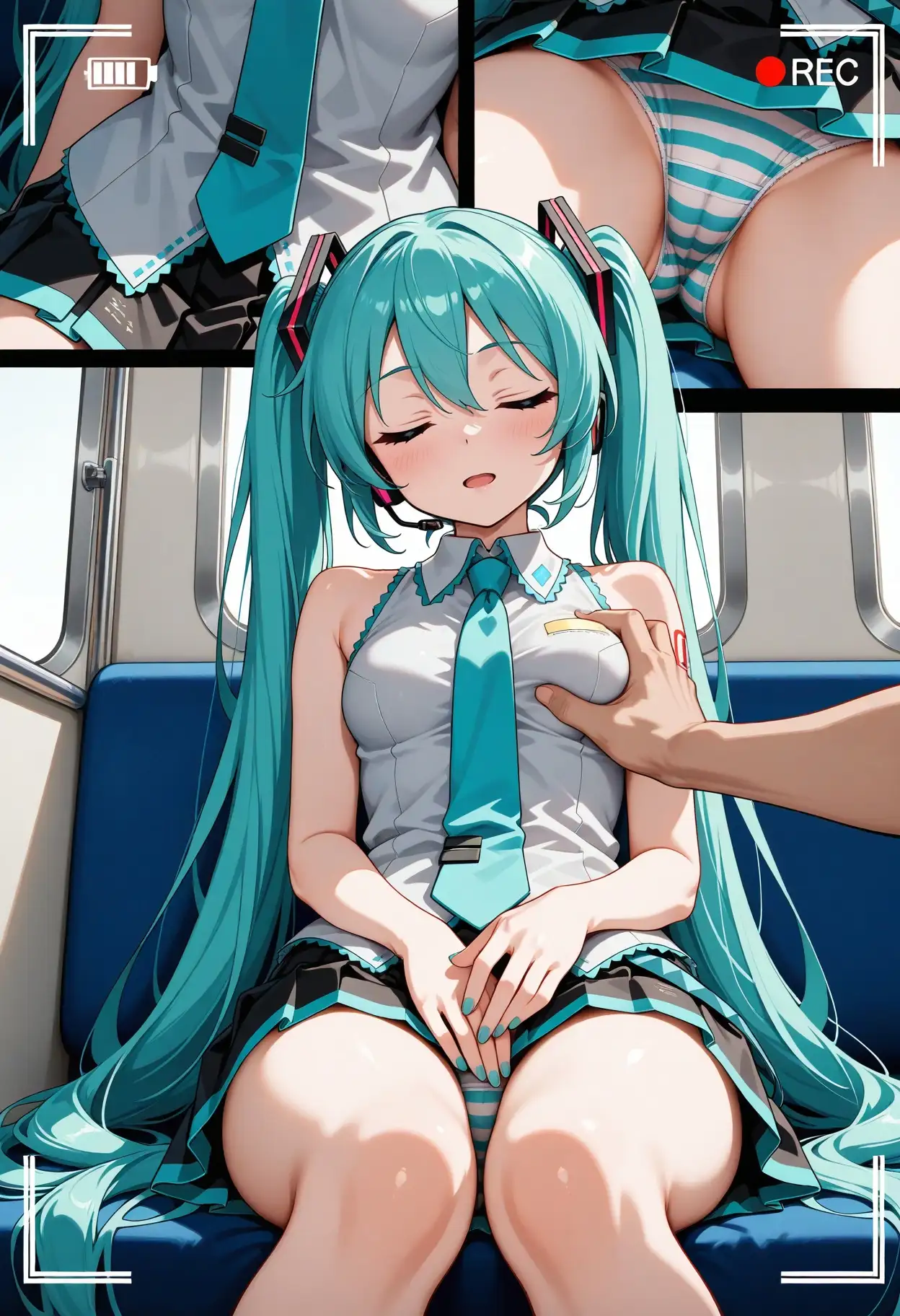 スカート内盗撮、着替え盗撮、野ション、野外露出風【初音ミク風1】 2ページ