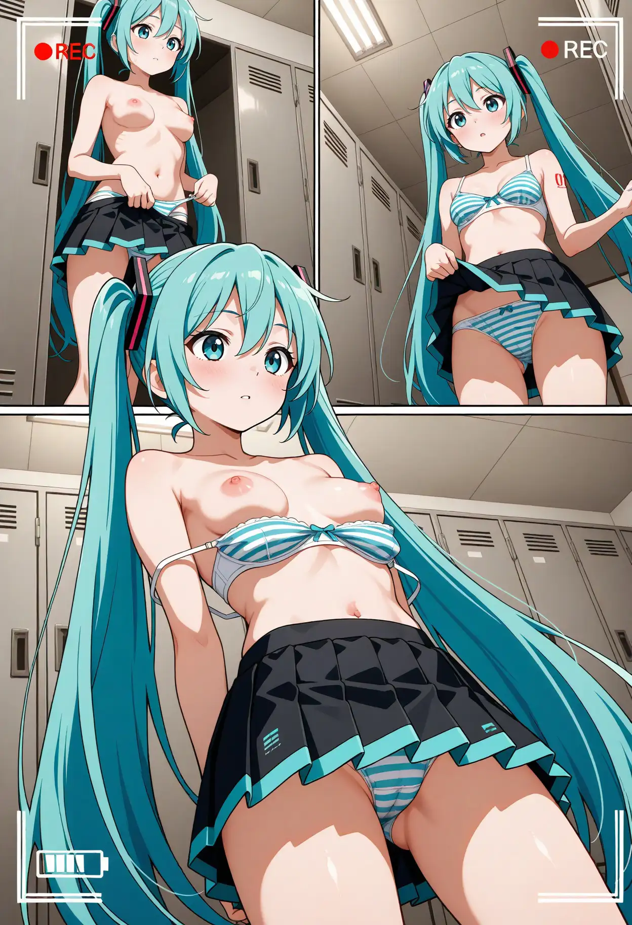 スカート内盗撮、着替え盗撮、野ション、野外露出風【初音ミク風1】 8ページ